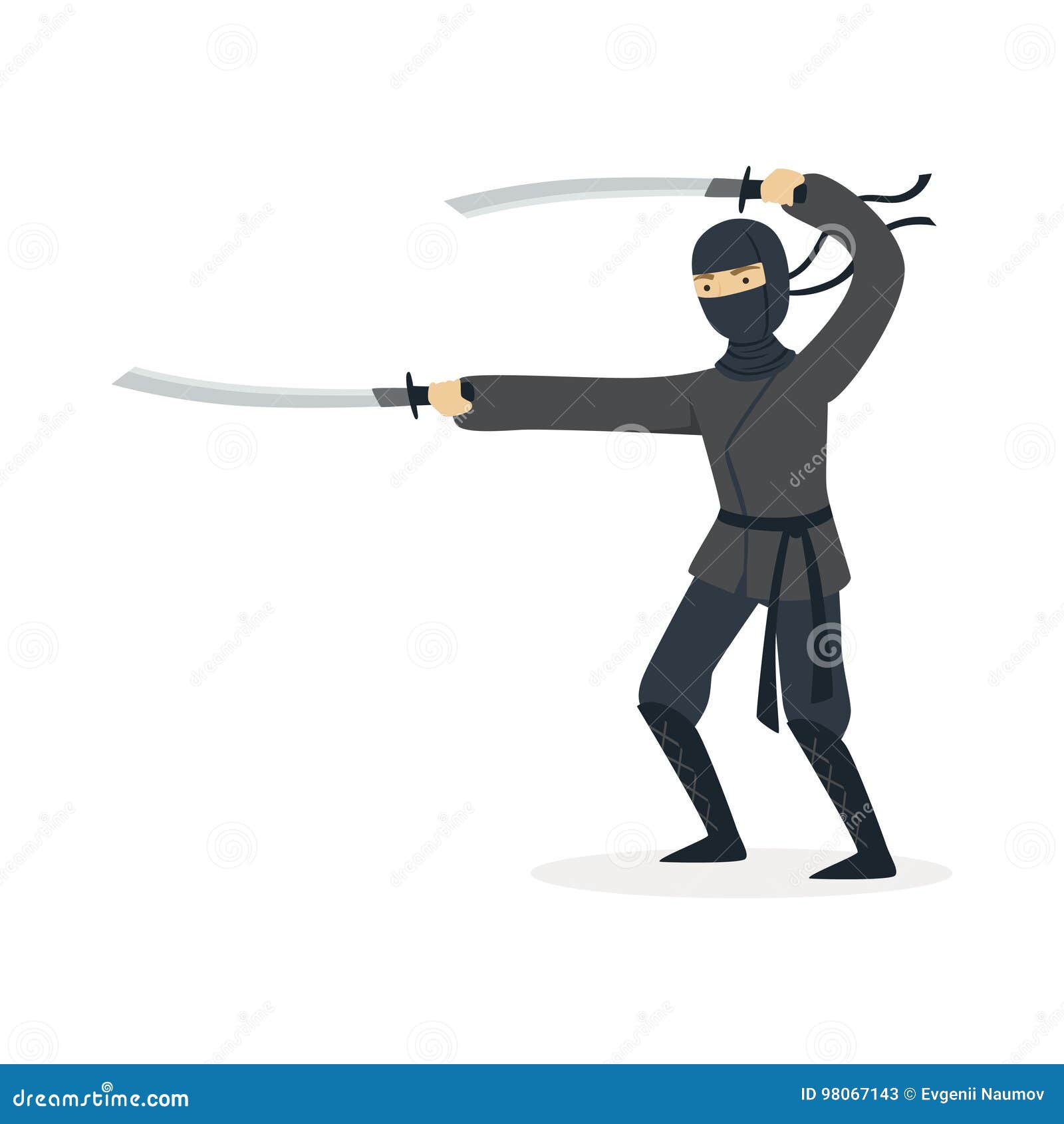 Desenho vetorial de armas de assassino ninja japonês