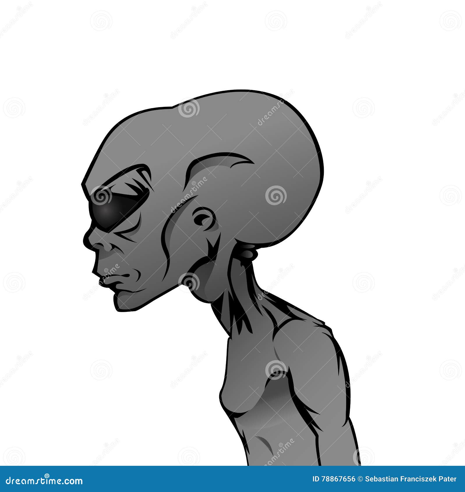 Desenhos Animados Grey Alien Ilustração do Vetor - Ilustração de cinzento,  cartoon: 120990468