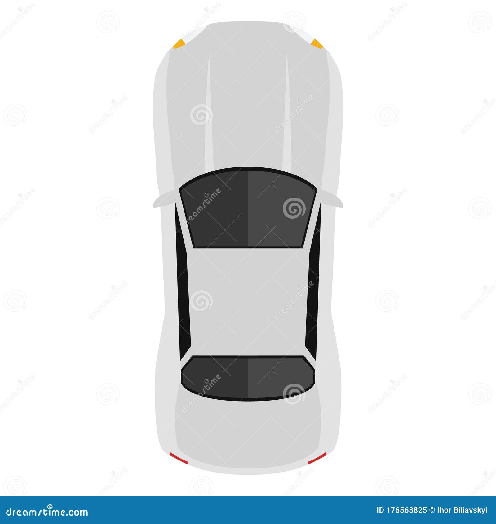 Car from Above, Top View. Cute Cartoon Car with Shadows. Modern Urban ...