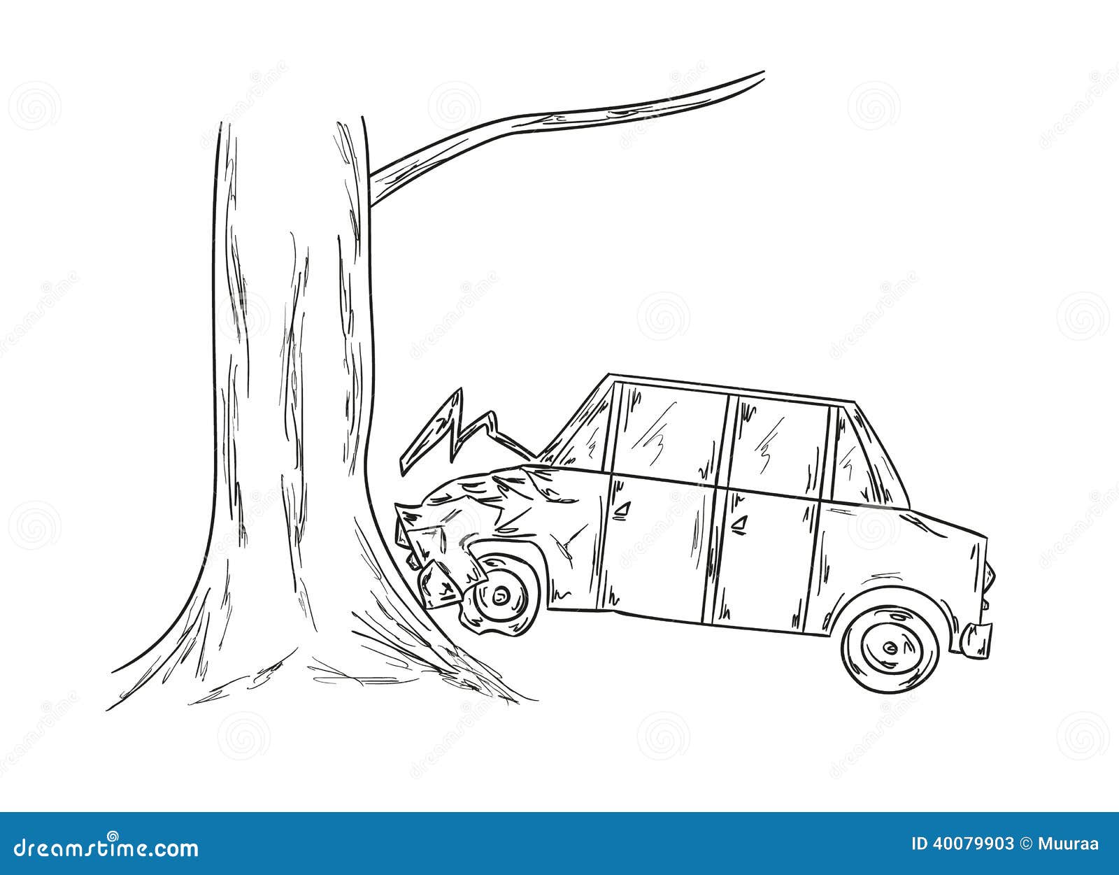 Car accident sketch stock vector. Illustration of danger - 40079903