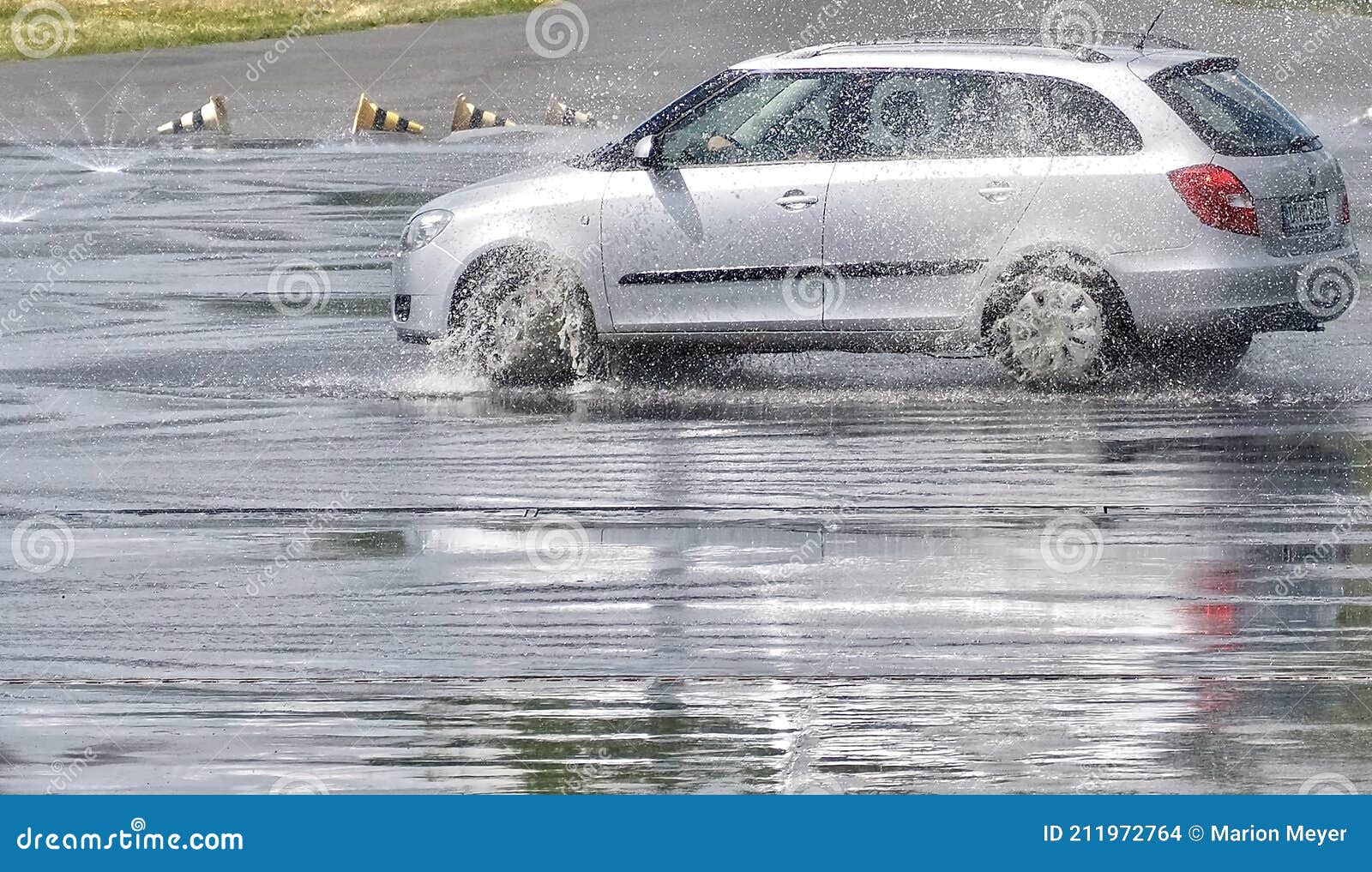 Car at ADAC Driving Safety Aquaplaning Training Editorial Stock Image