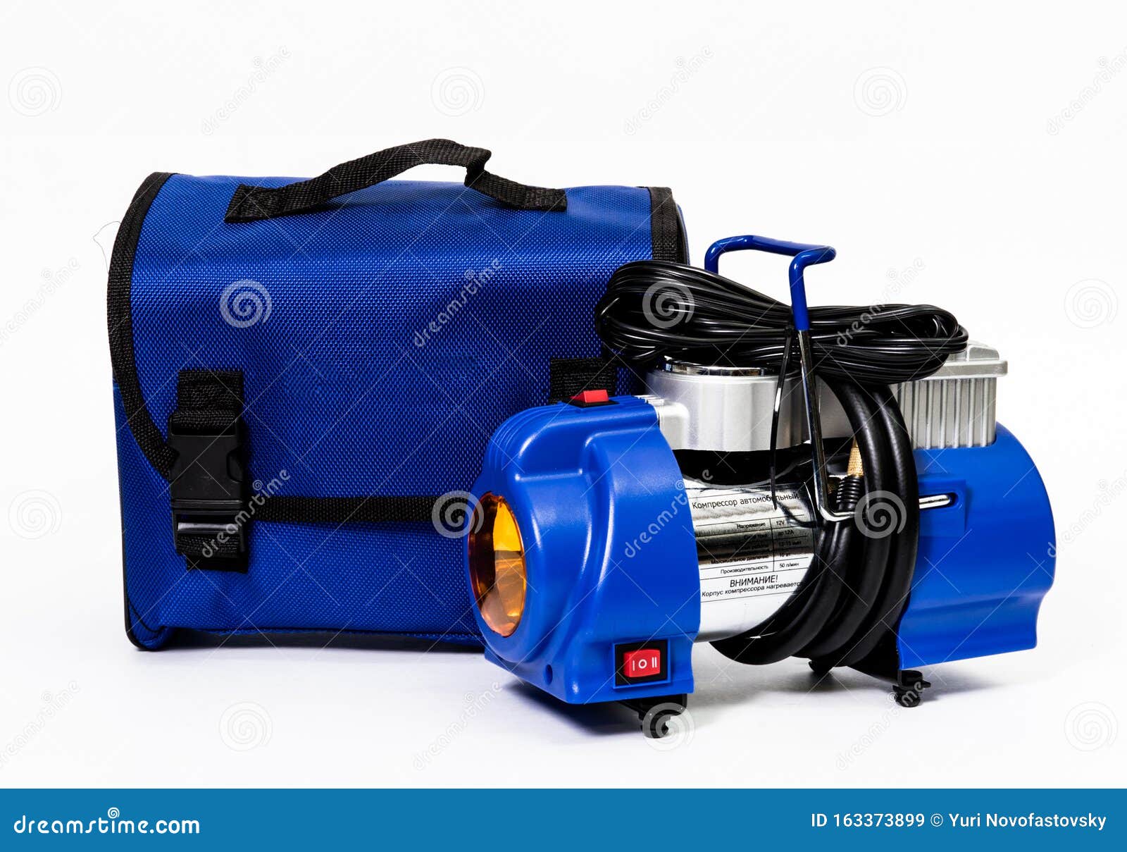 Car Air Compressor with Bag Stock Image Image of gear, auto 163373899
