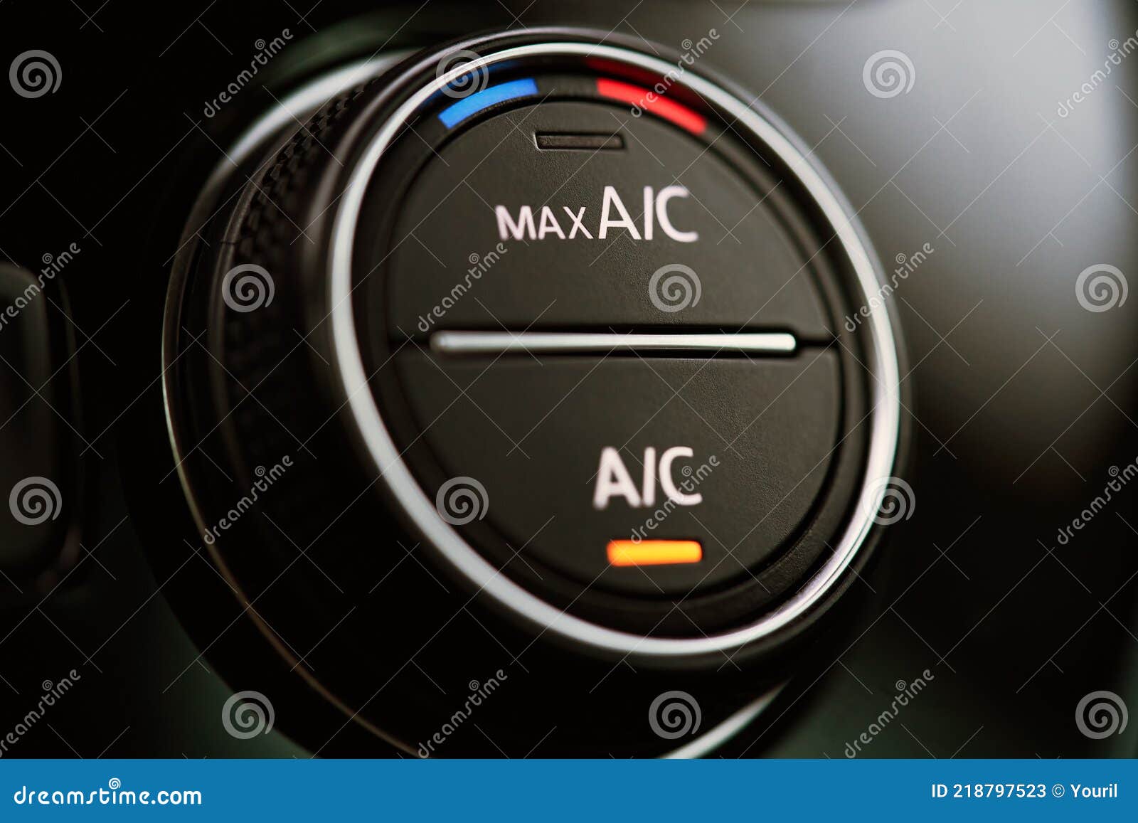 Car Air Conditioning System. Air Condition Switched on Stock Image