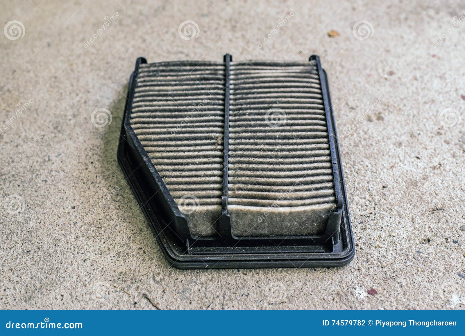 Car air filter dirty stock photo. Image of detail, gray 74579782