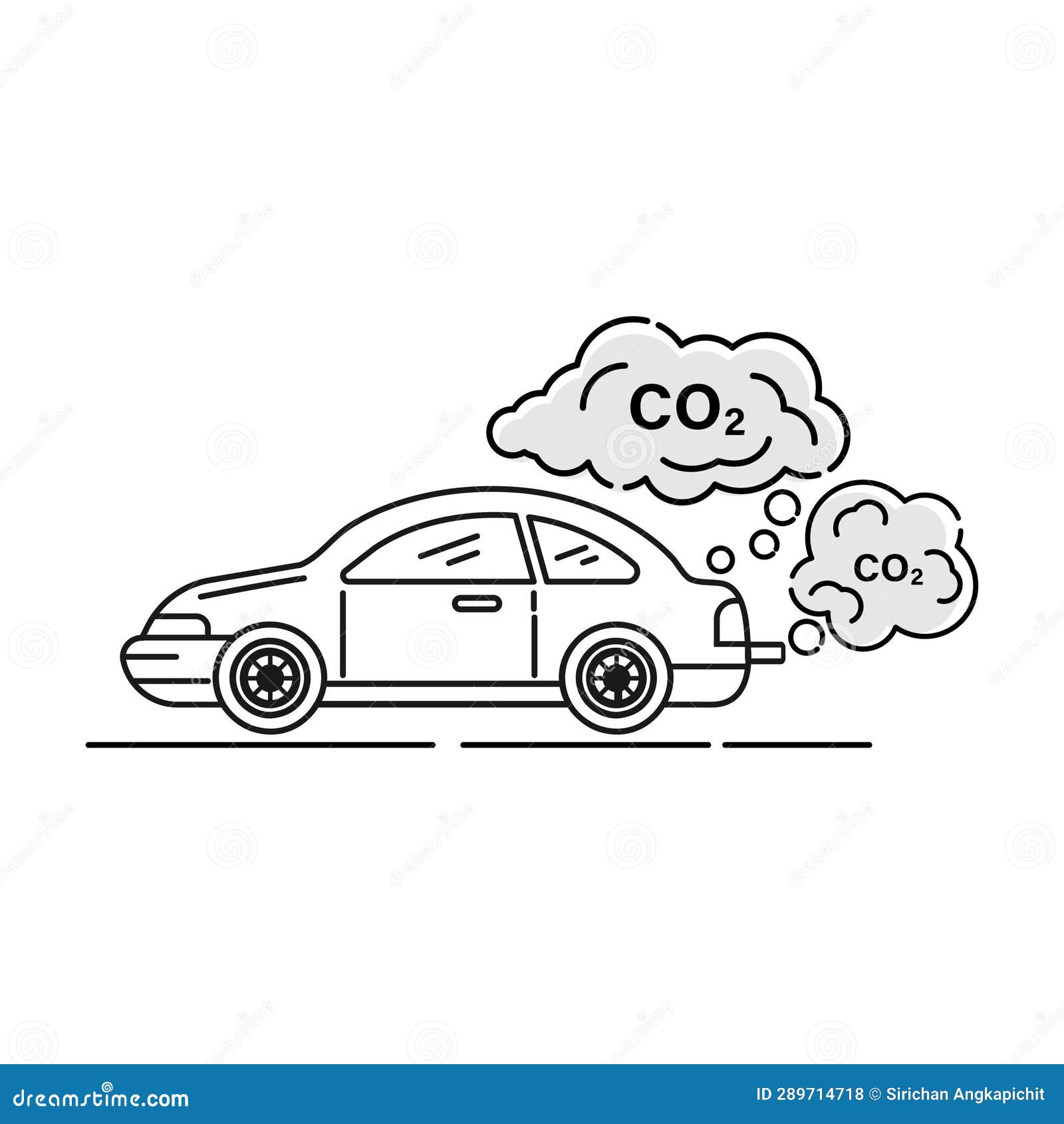 Car air pollution. stock illustration. Illustration of fumes - 289714718