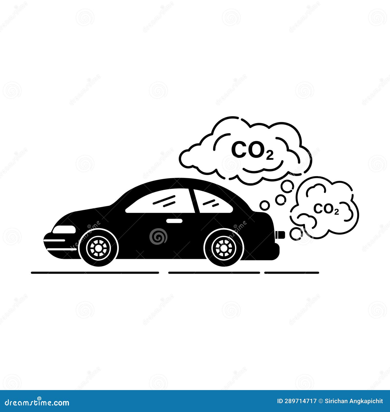 Car air pollution. stock illustration. Illustration of global - 289714717