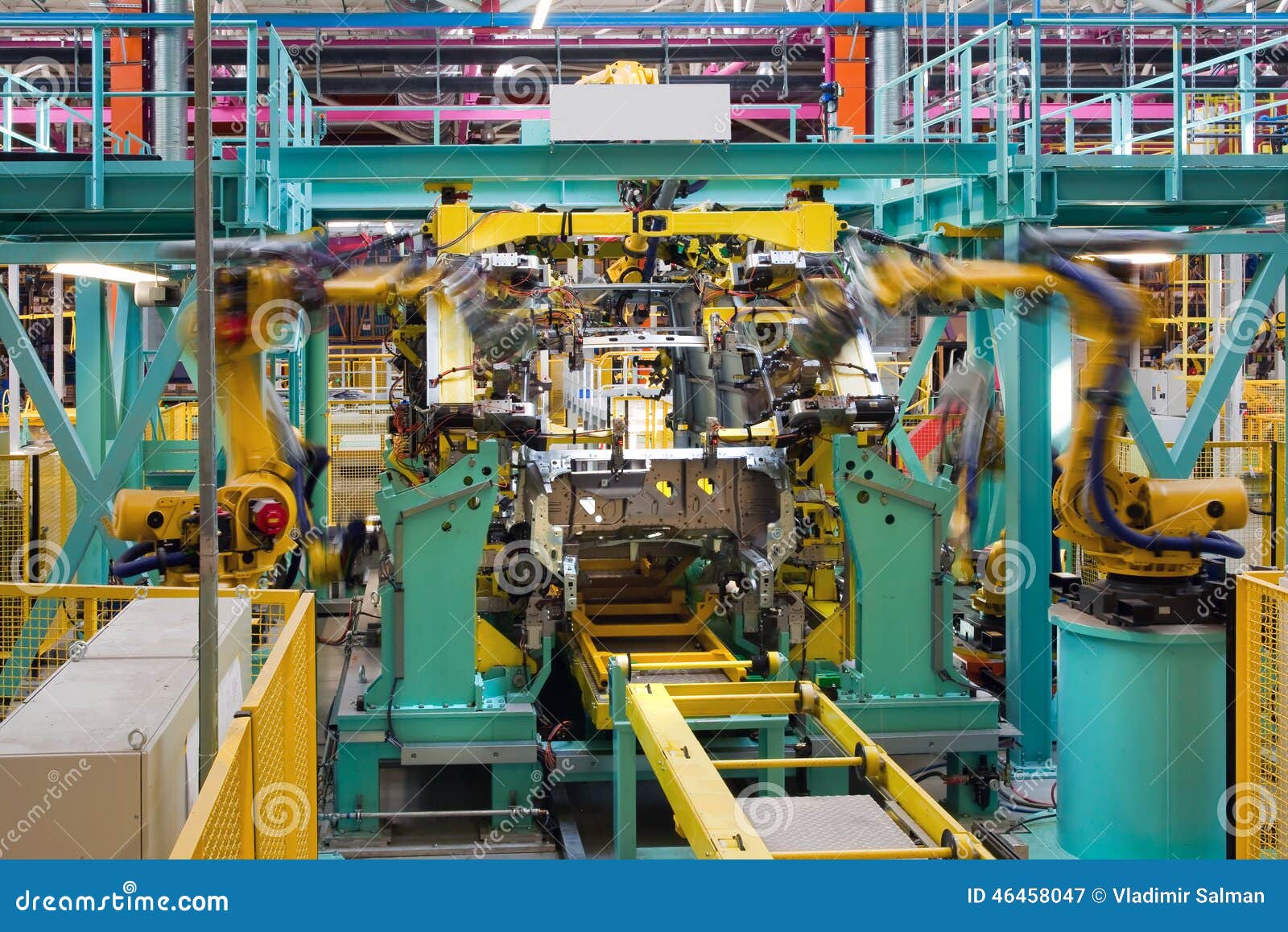 Car assembly line stock image. Image of busy, manufacturing - 46458047