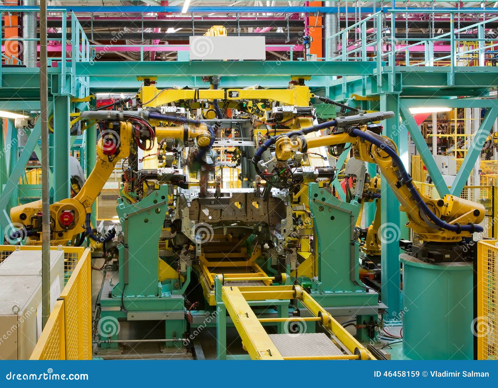 Car assembly line stock image. Image of metallic, nobody - 46458159