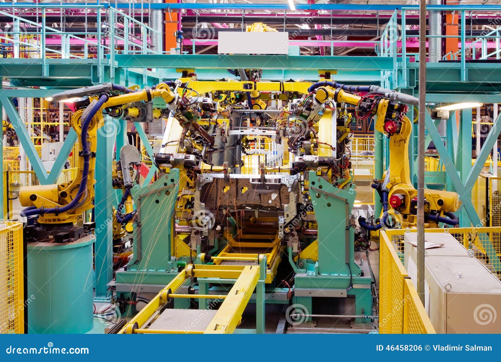 Car assembly line stock photo. Image of modern, metal - 46458206