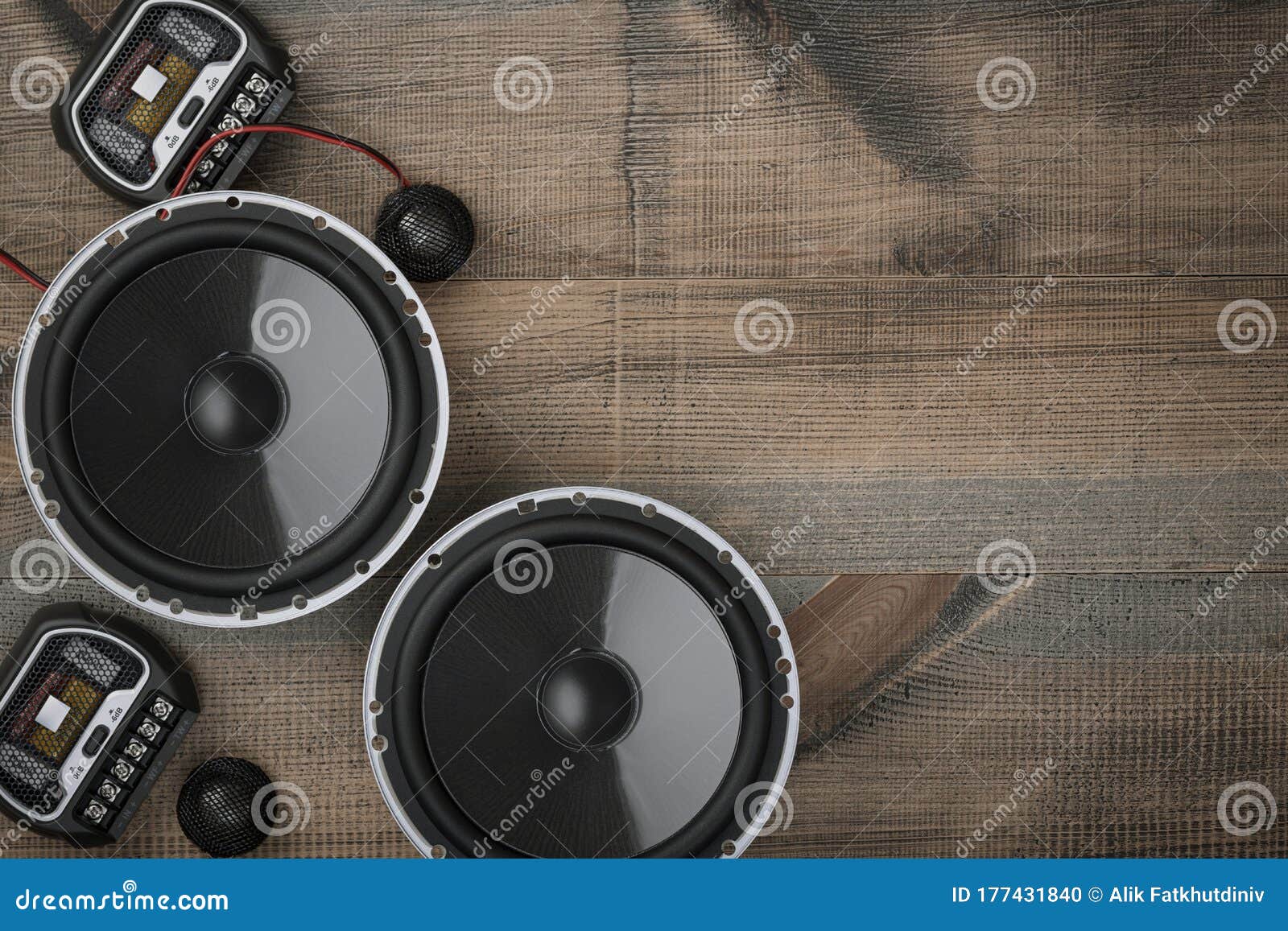 Car Audio, Car Speakers and Accessories for Tuning Stock Photo Image
