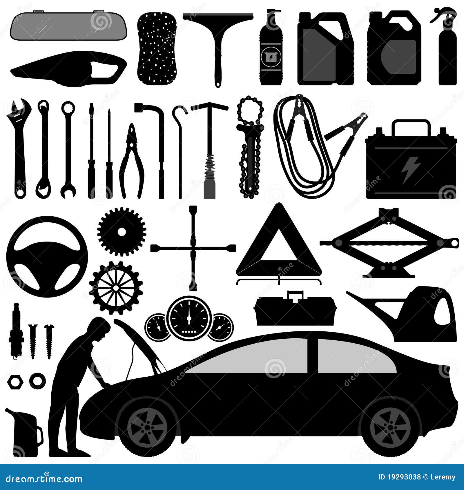 Car Auto Accessories Repair Tool Stock Vector - Illustration of service,  equipment: 19293038