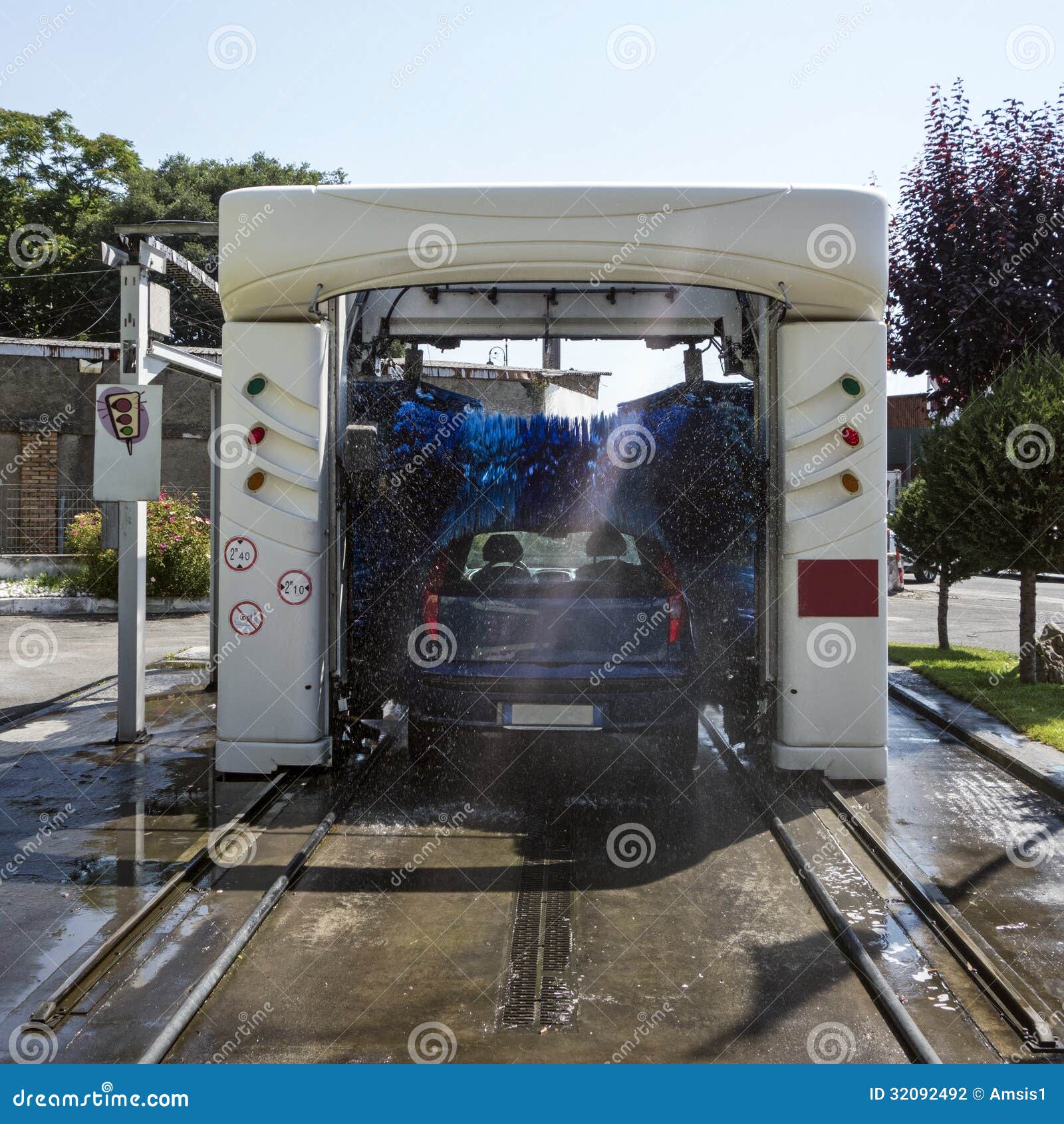 Car in Automatic Washing stock photo. Image of automobile 32092492