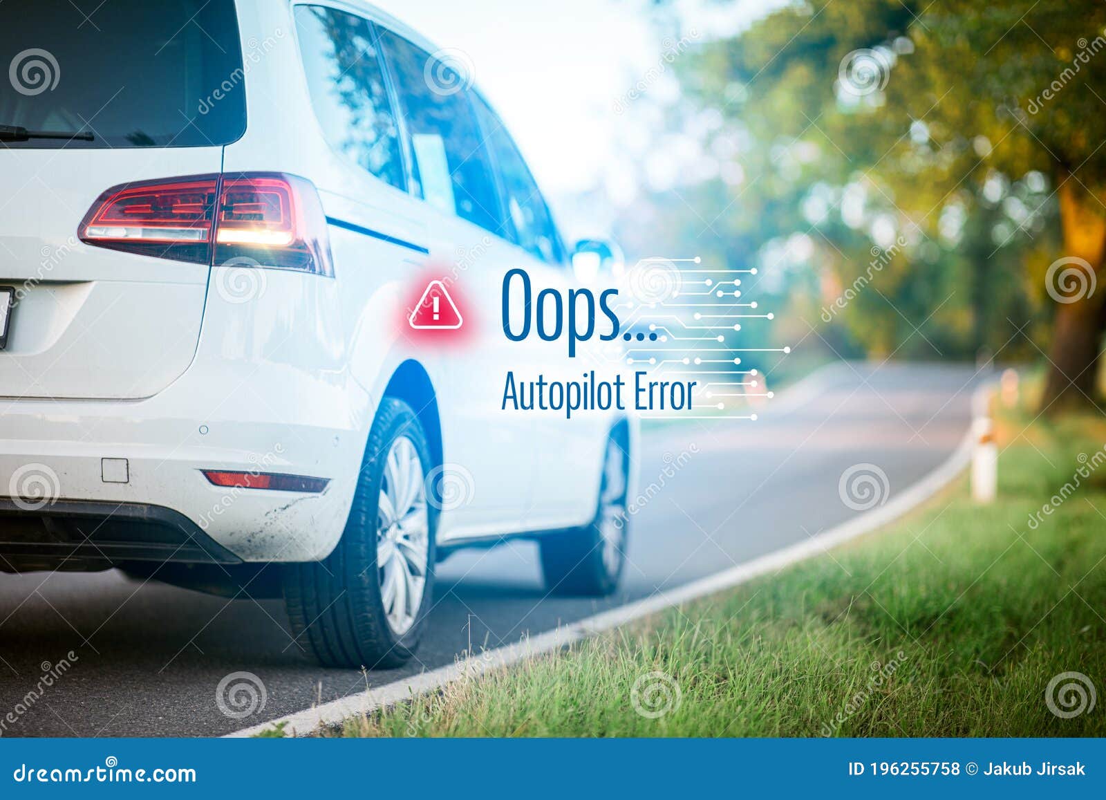 autonomous car autopilot software error concept