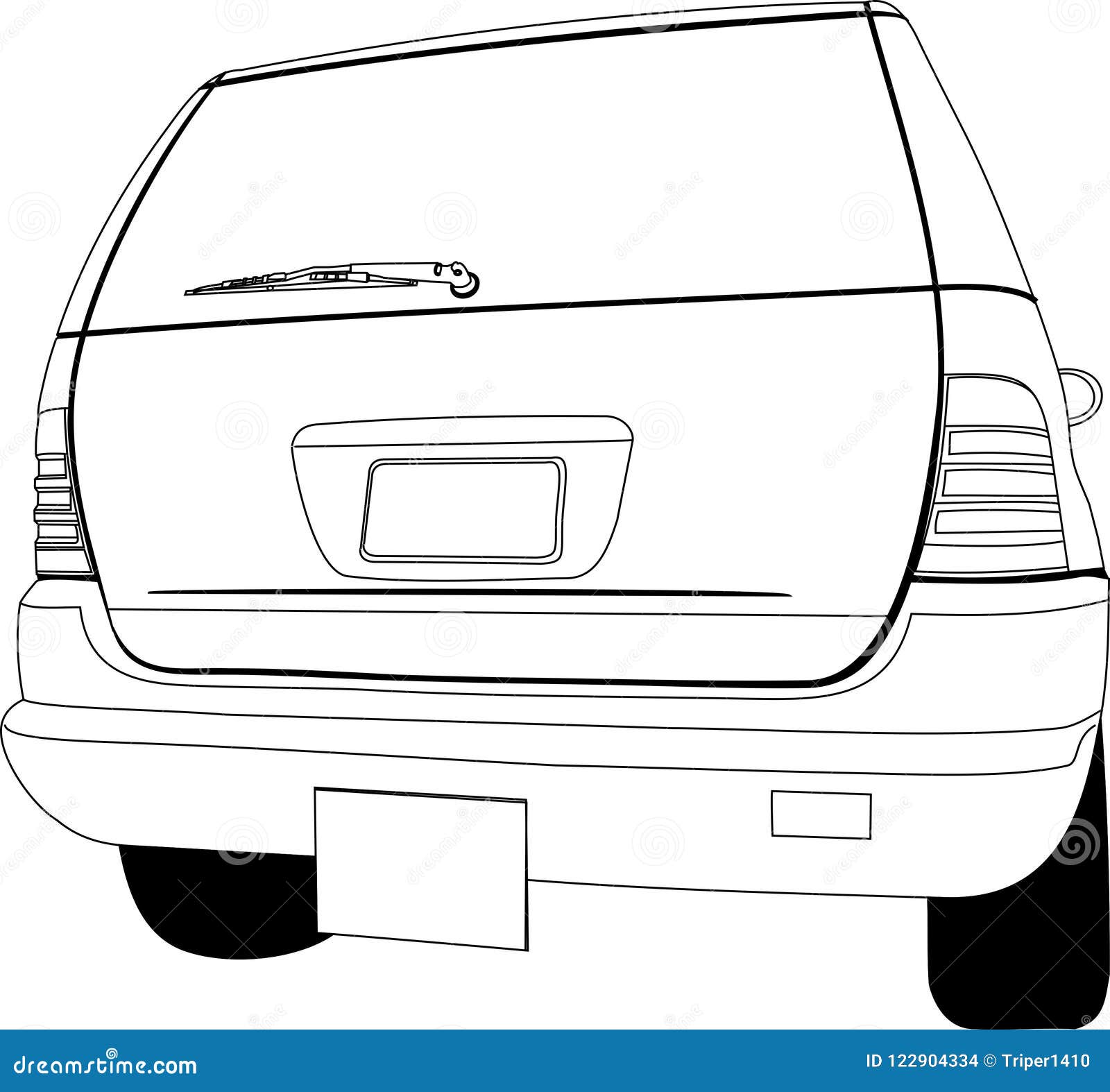 car back view drawing