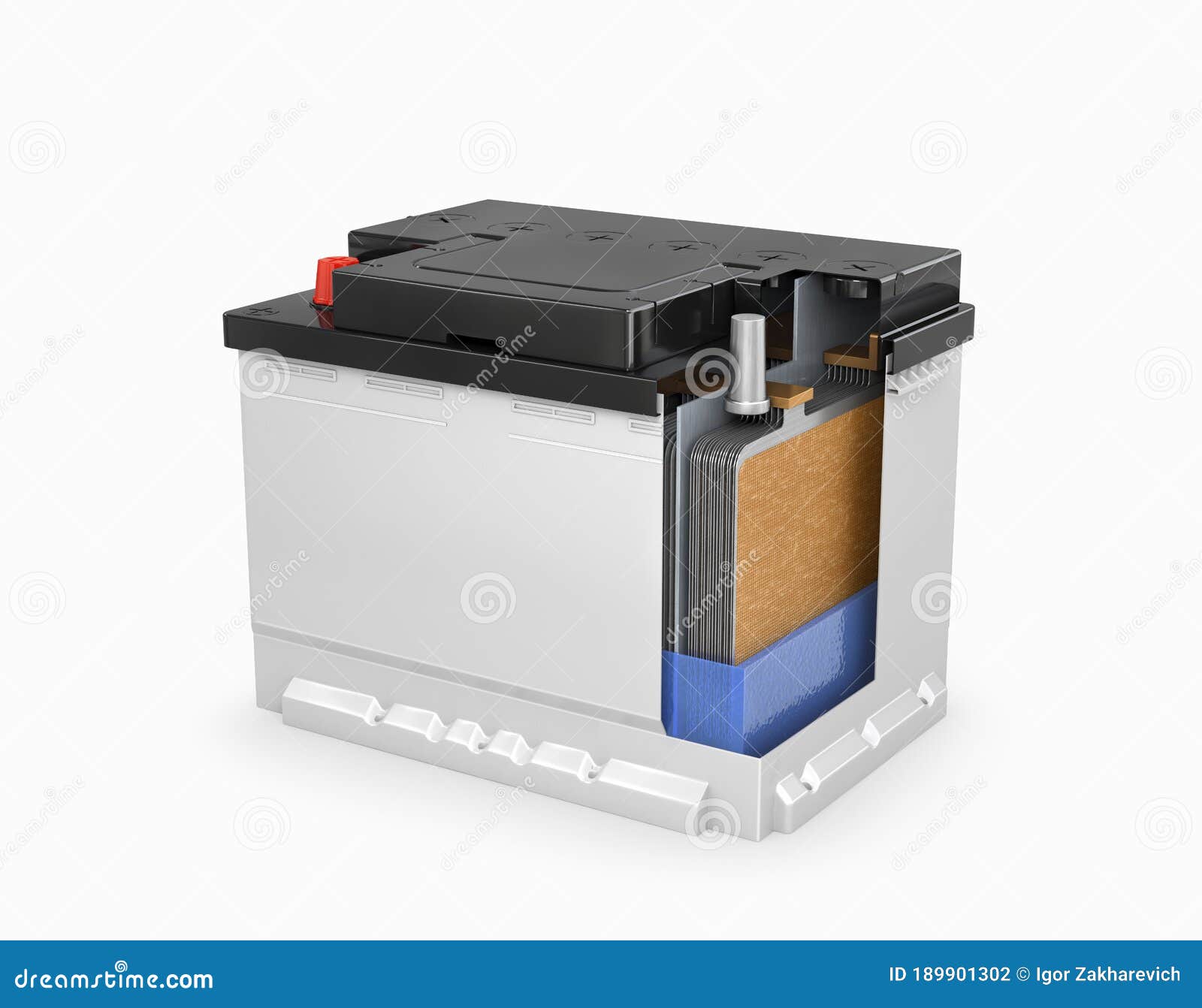 Car Battery Assembly Drawing Stock Illustration Illustration of black