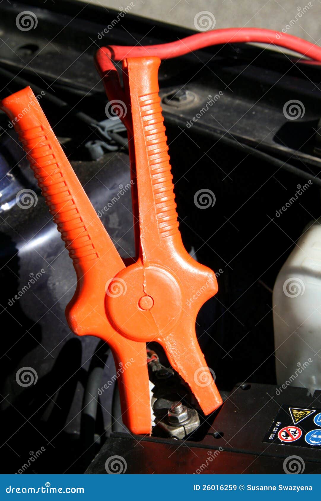 Car Battery with Charging Cable Stock Image Image of charger, level