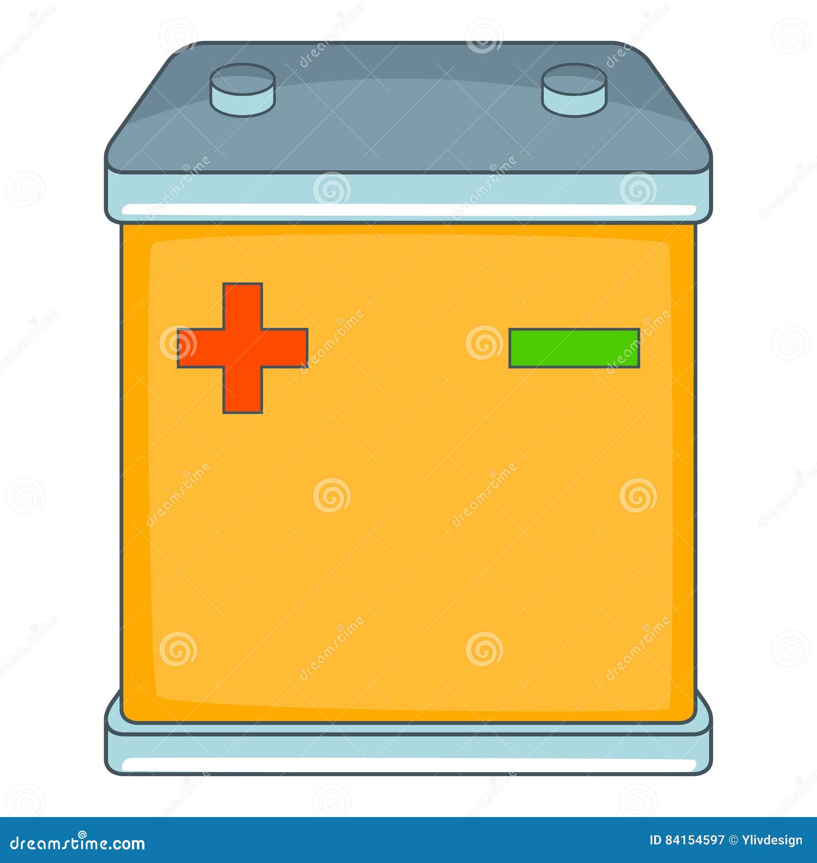 Car Battery Icon, Cartoon Style Stock Vector Illustration of