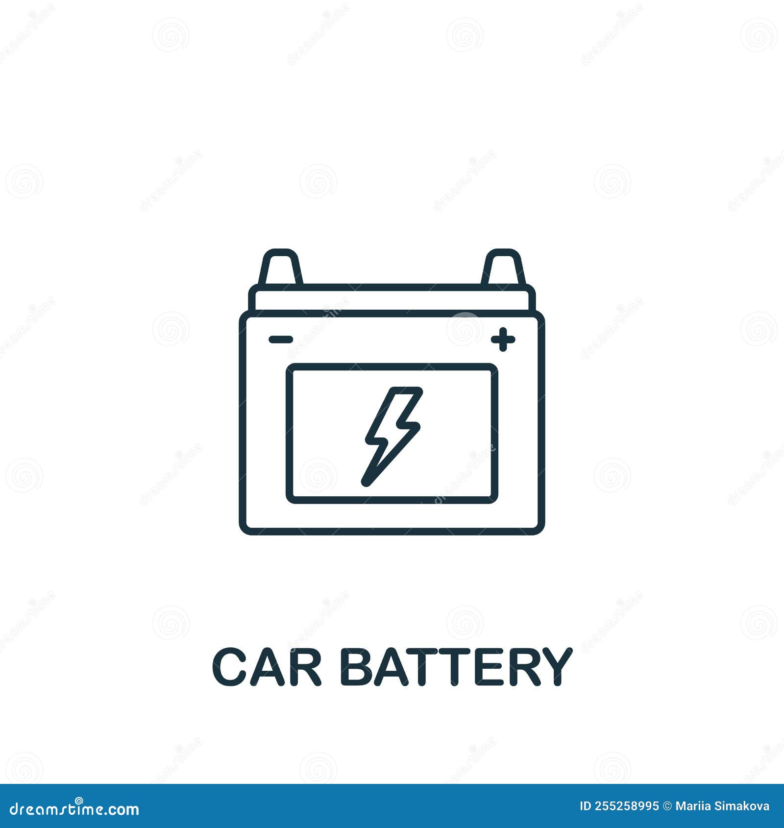Car Battery Icon. Line Simple Line Car Service Icon for Templates, 