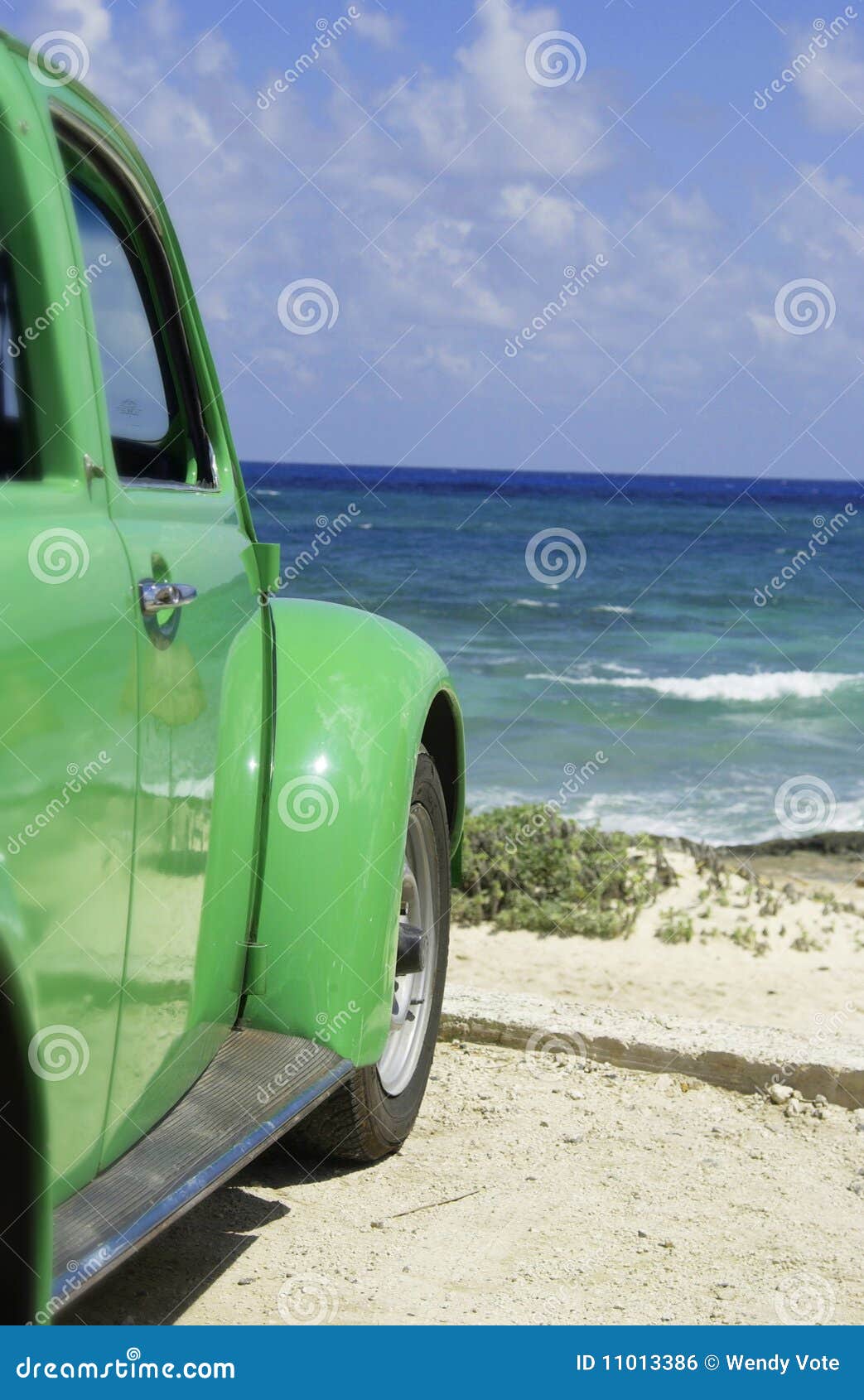Car at the beach stock photo. Image of trendy, auto, green 11013386