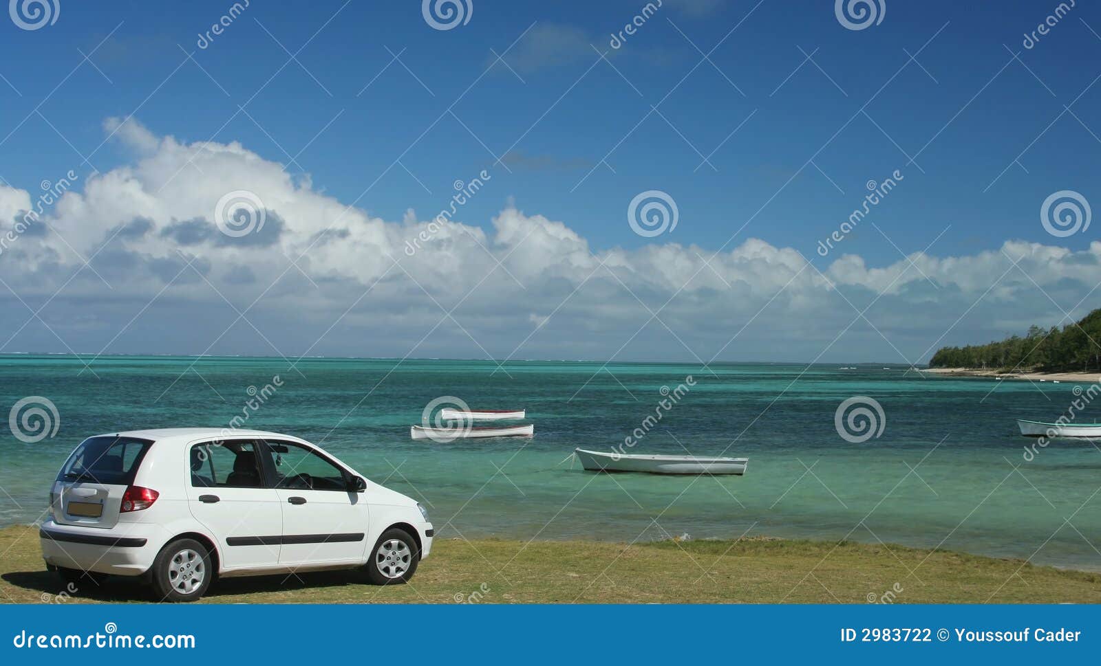Car on beach stock photo. Image of landscape, tropical 2983722