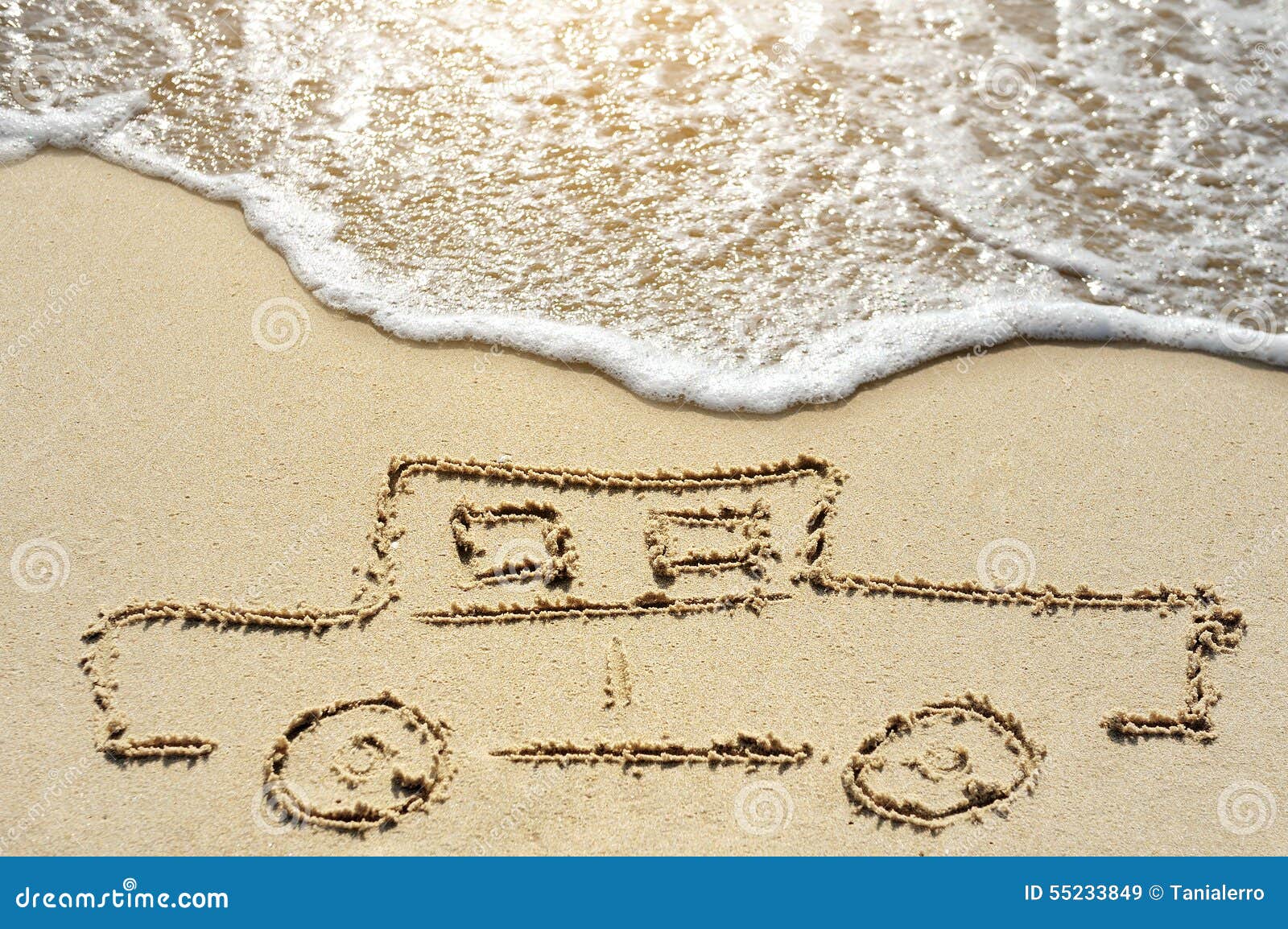 Car on beach near sea stock image. Image of holidays 55233849