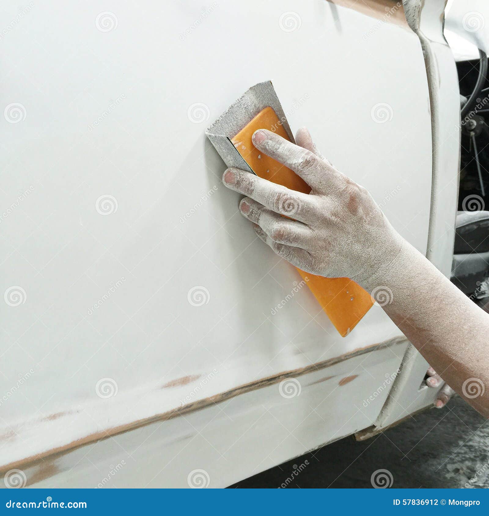 Car Body Work Auto Repair Paint after the Accident. Stock Photo Image