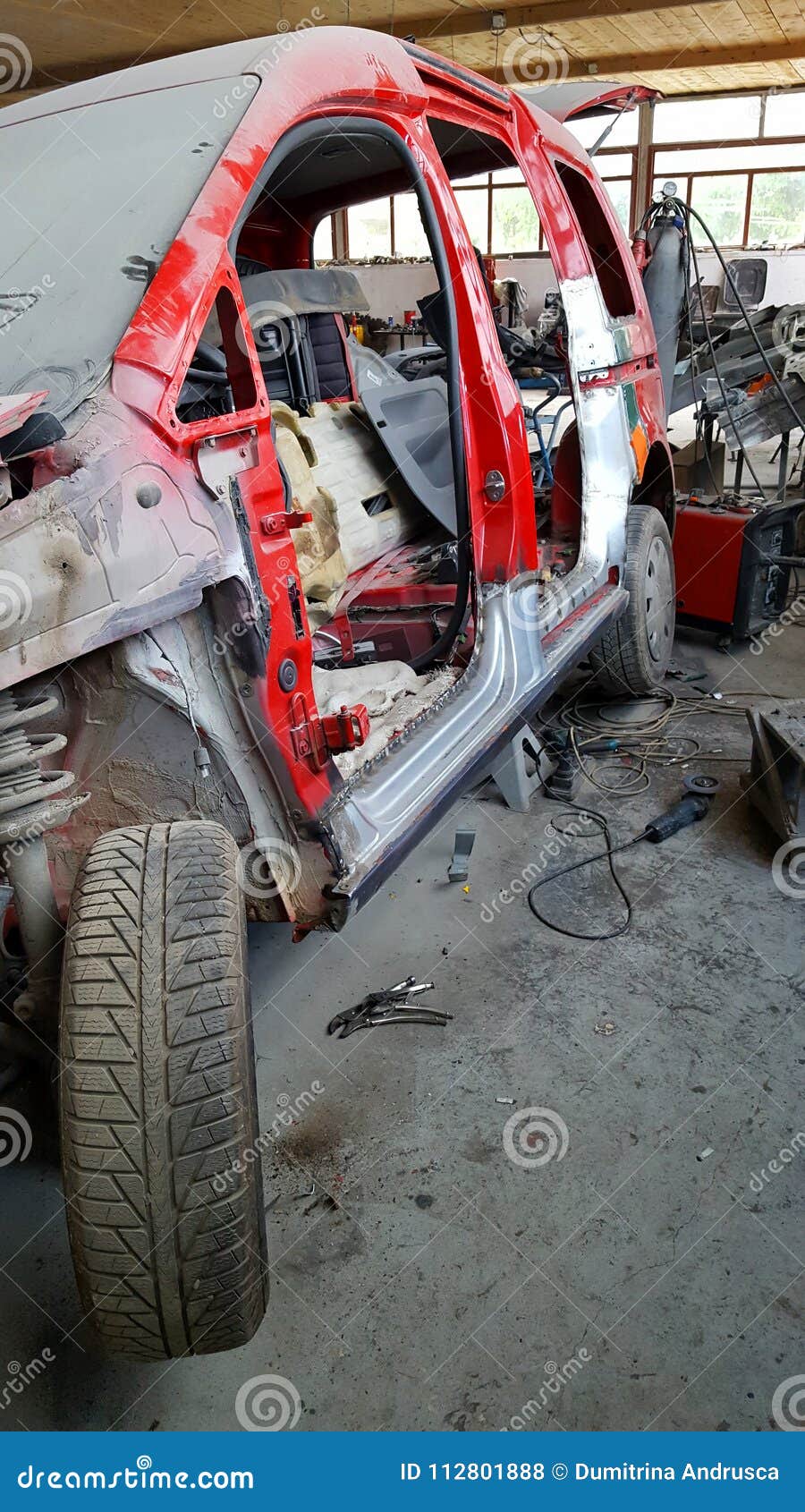 Car body work stock photo. Image of repaint, grinder 112801888