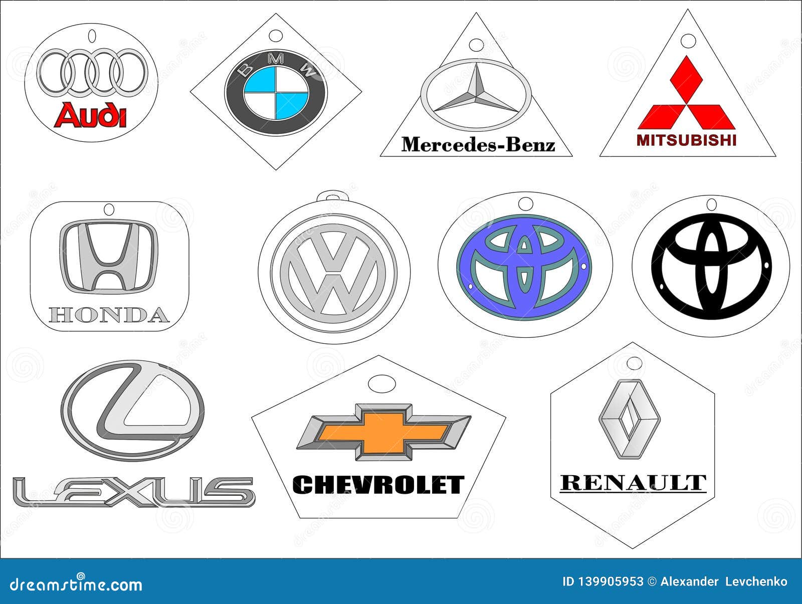 Car brands emblem logo editorial stock photo. Illustration of ...