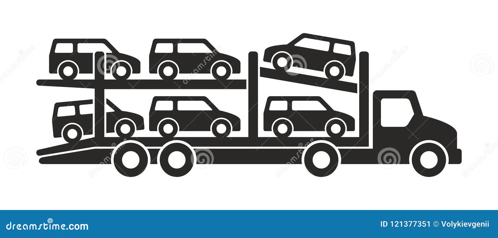 car carrier truck icon, monochrome style