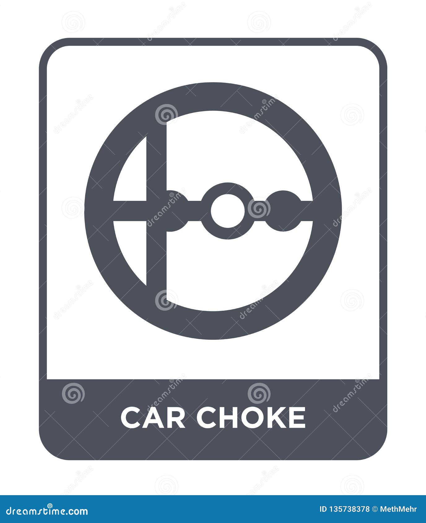 Car Choke Icon in Trendy Design Style. Car Choke Icon Isolated on White