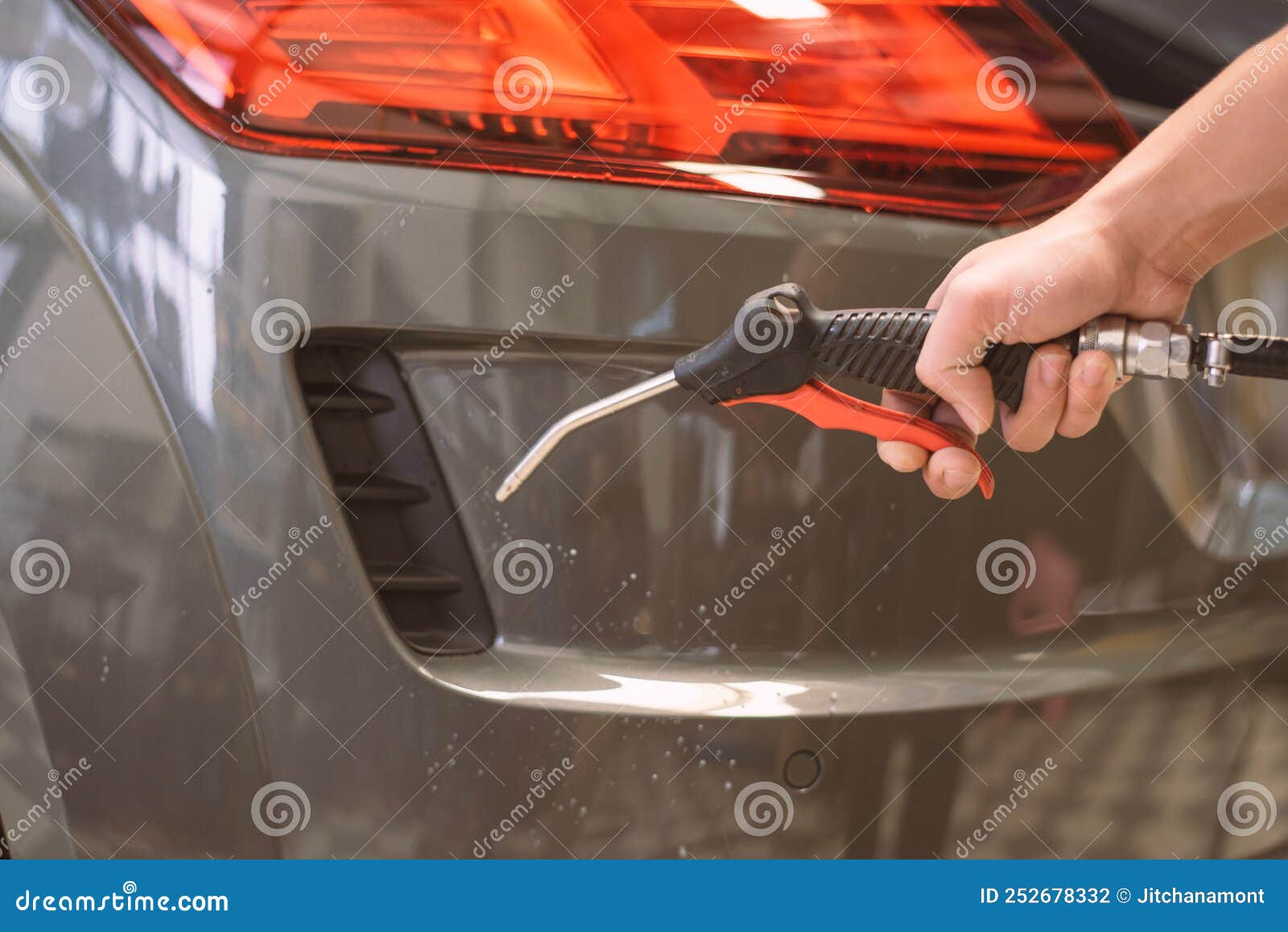 Car Cleaning by air gun stock photo. Image of automobile - 252678332