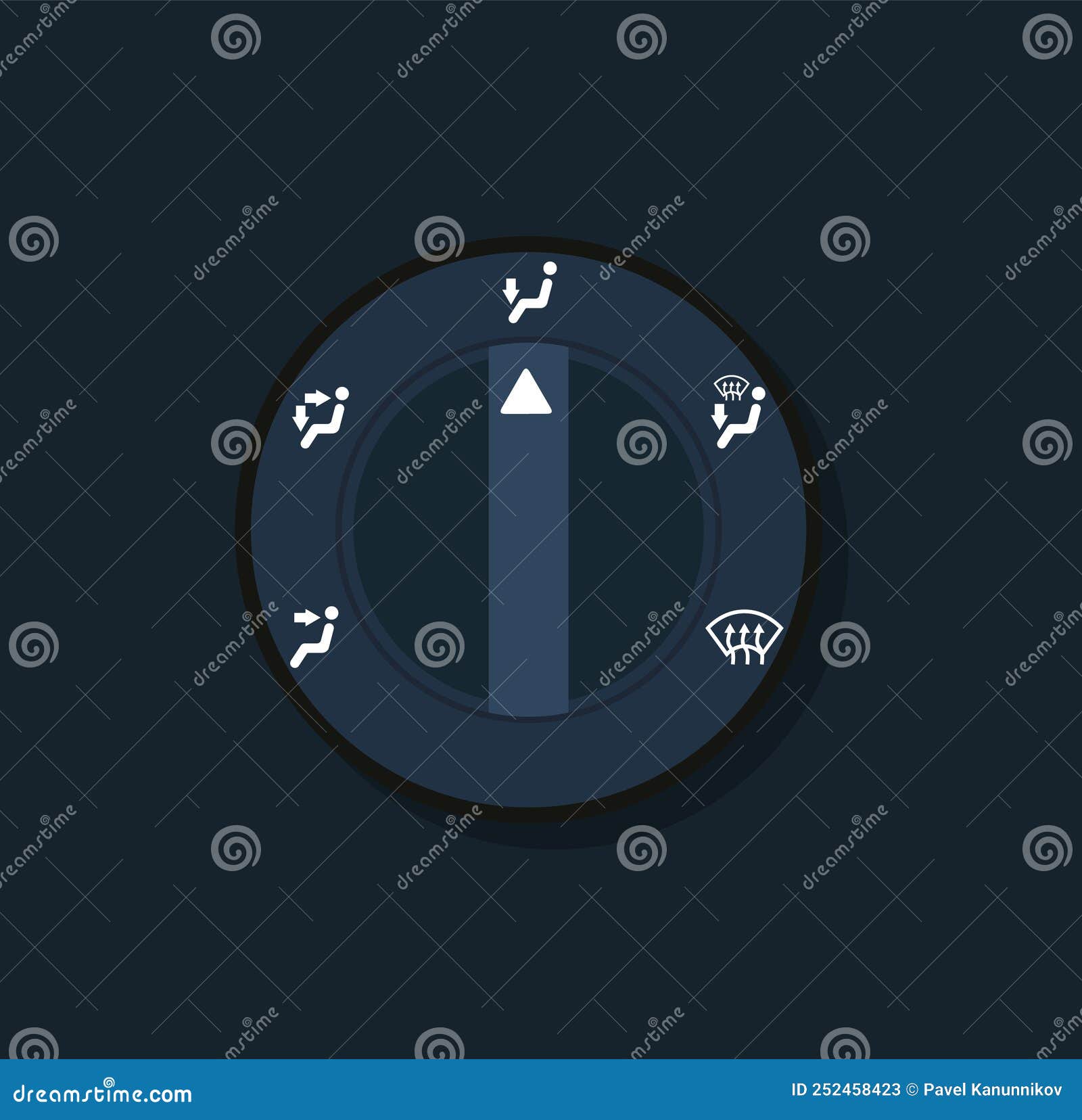 Car Climate Control with Air Condition Button, Vector Design Stock