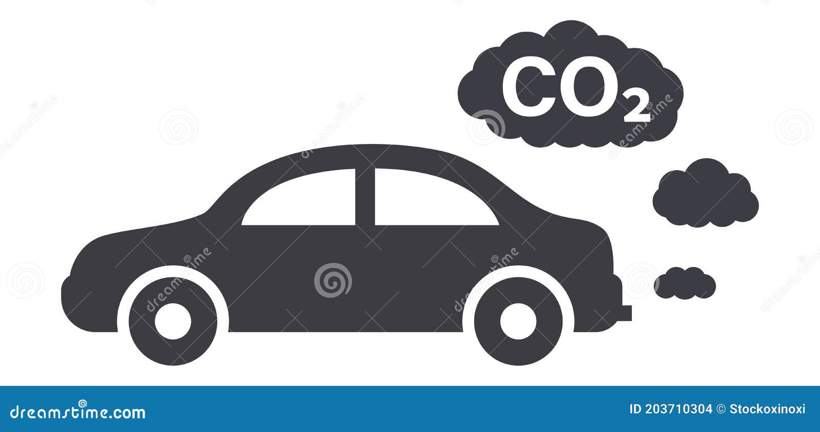 Car CO2 Clouds Symbol Traffic Exhaust Pollution Icon Stock Vector ...