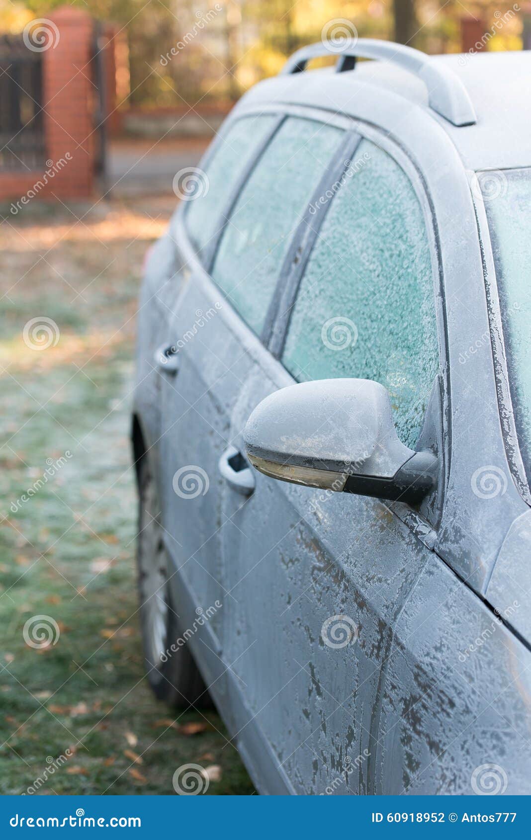 Car covered with frost stock photo. Image of frost, frozen 60918952