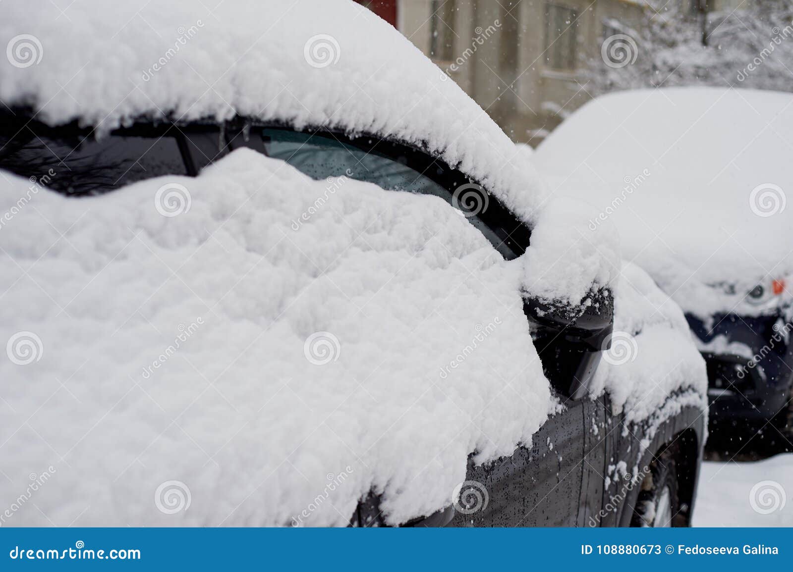 The Car, Covered with Snow.Heavy Snowfall, Precipitation. the Problem