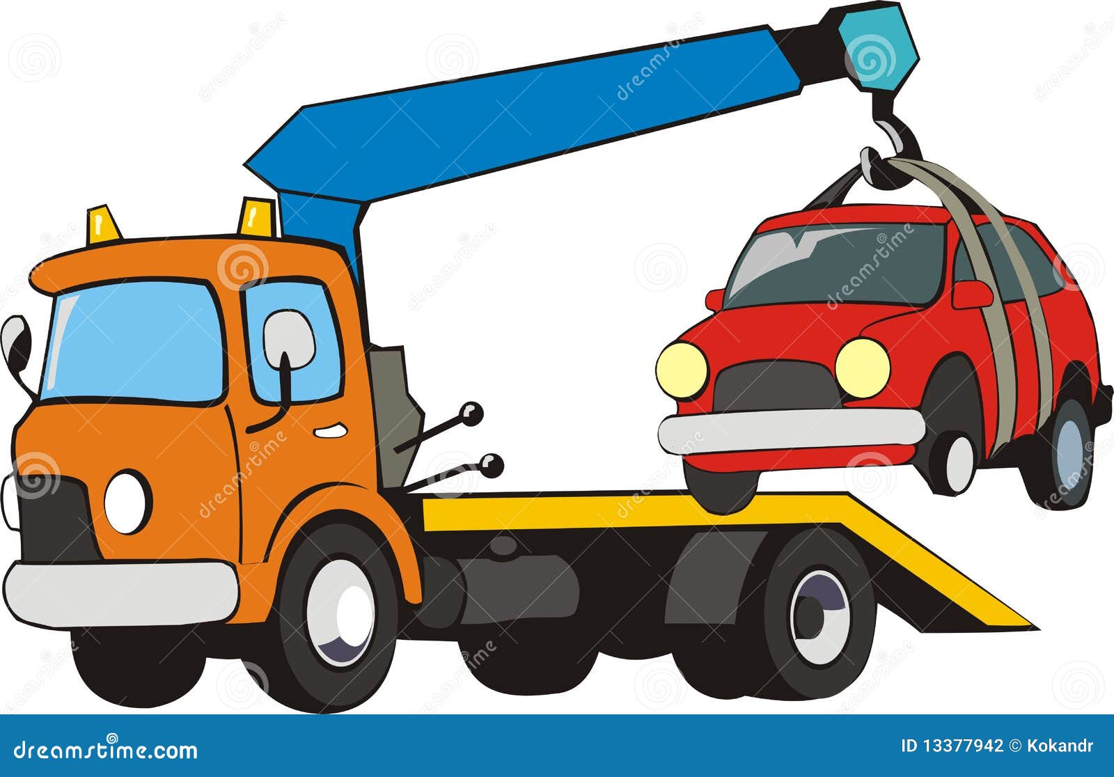 Car with crane stock vector. Illustration of conveyance 13377942