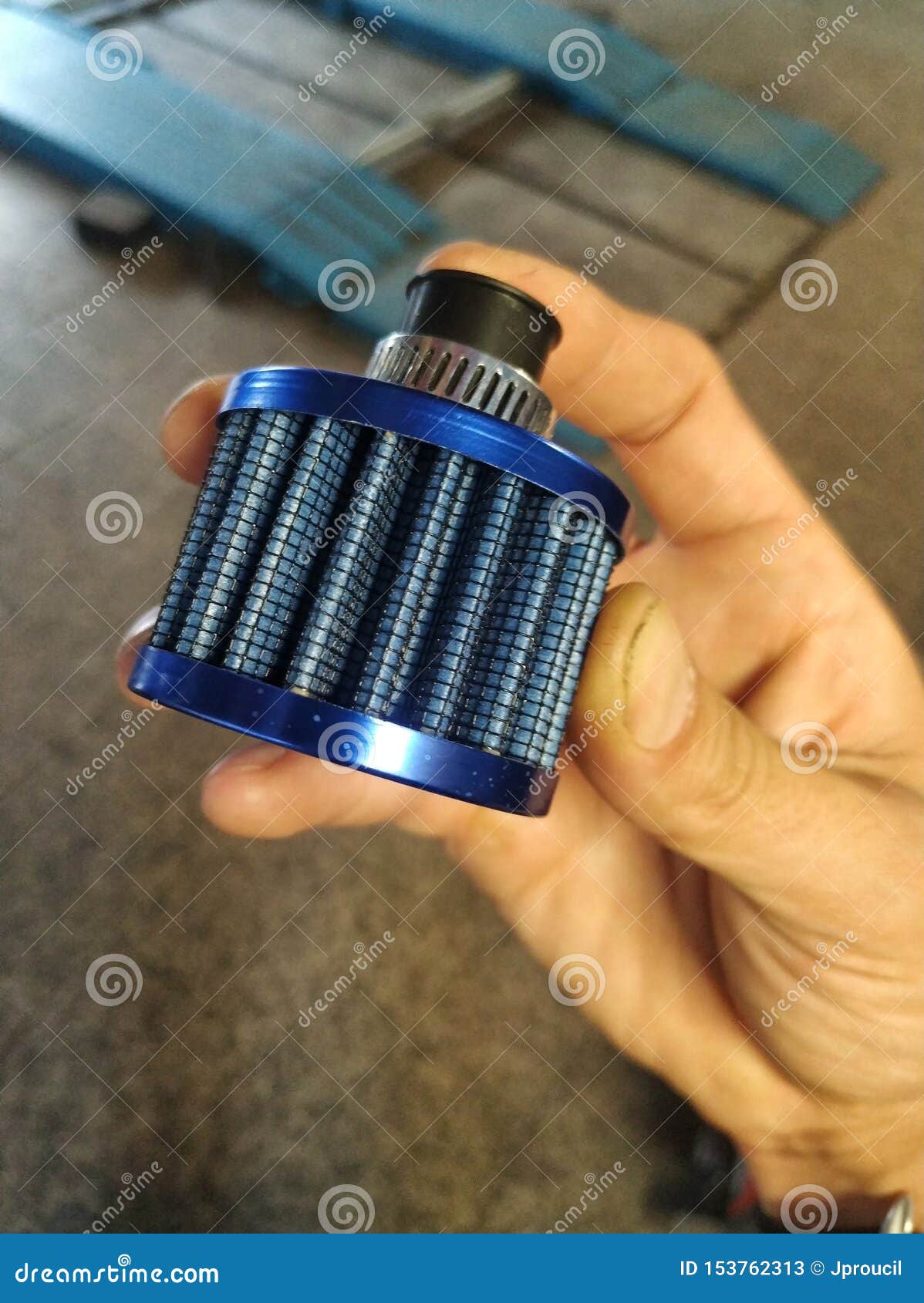 Car Crankcase Valve Air Filter Stock Image Image of blue, filter