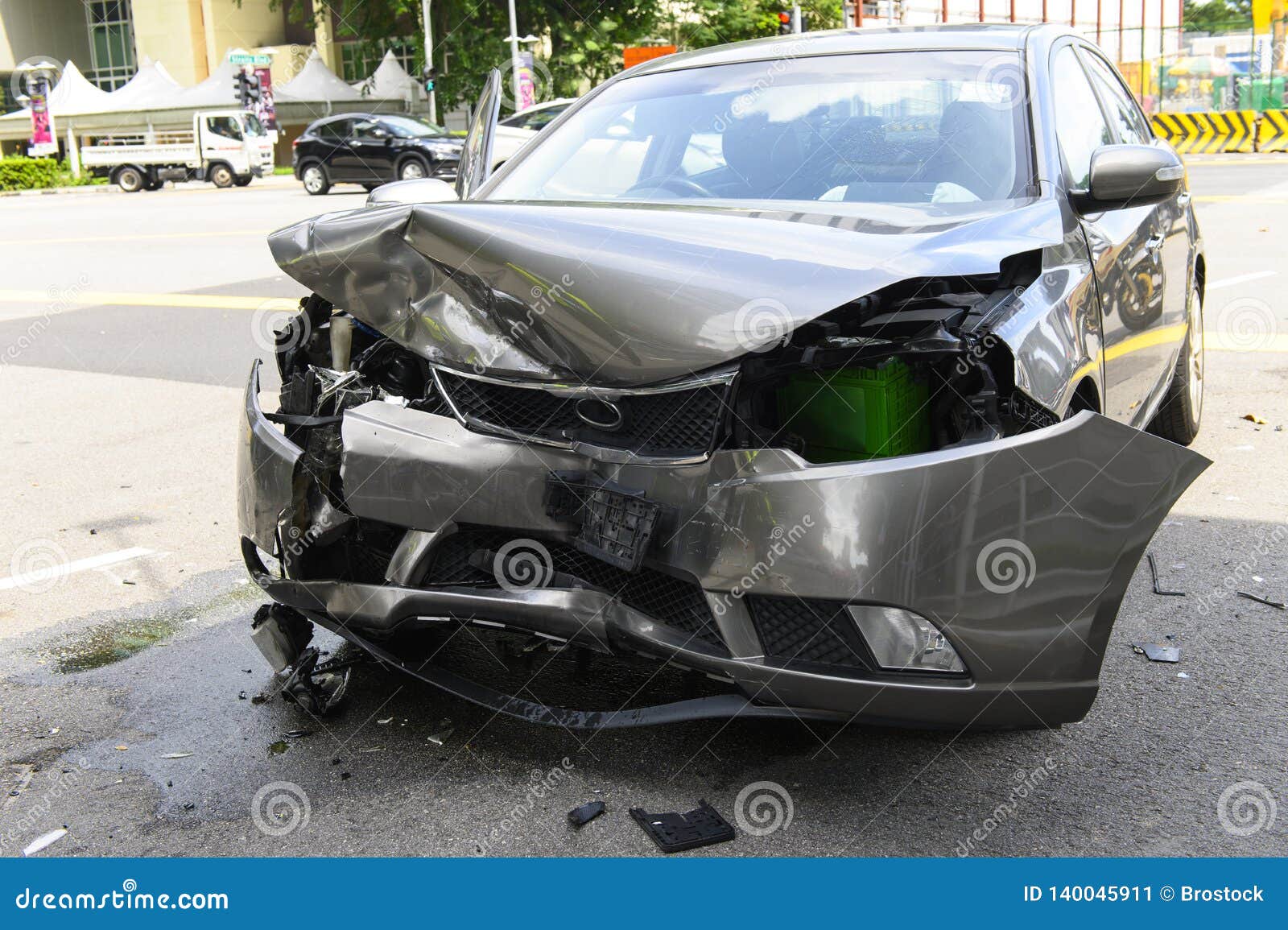 Car Crash from Car Accident on the Road in a City Stock Image Image