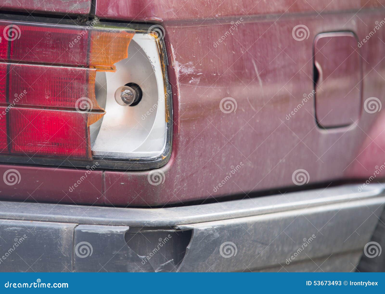 Car Crash, Broken the Rear Lights. Stock Image Image of deflated, accident 53673493