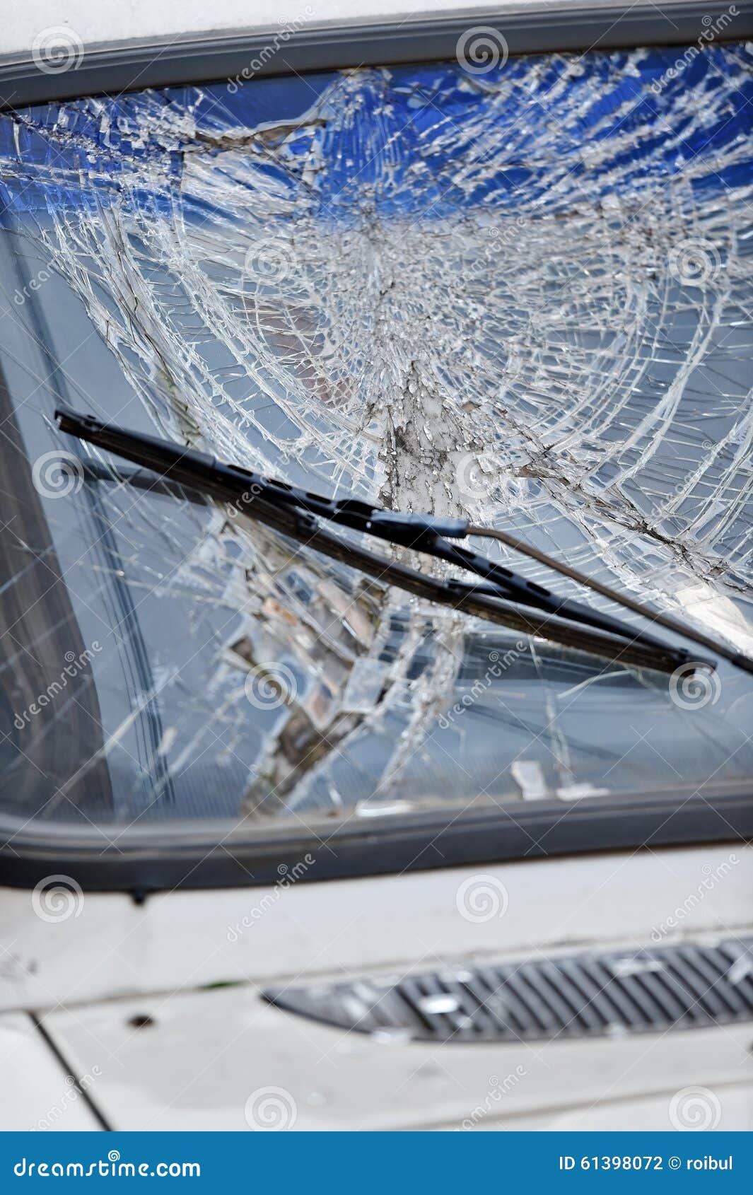 Car Crash Broken Windshield Stock Photo Image of accident, wiper
