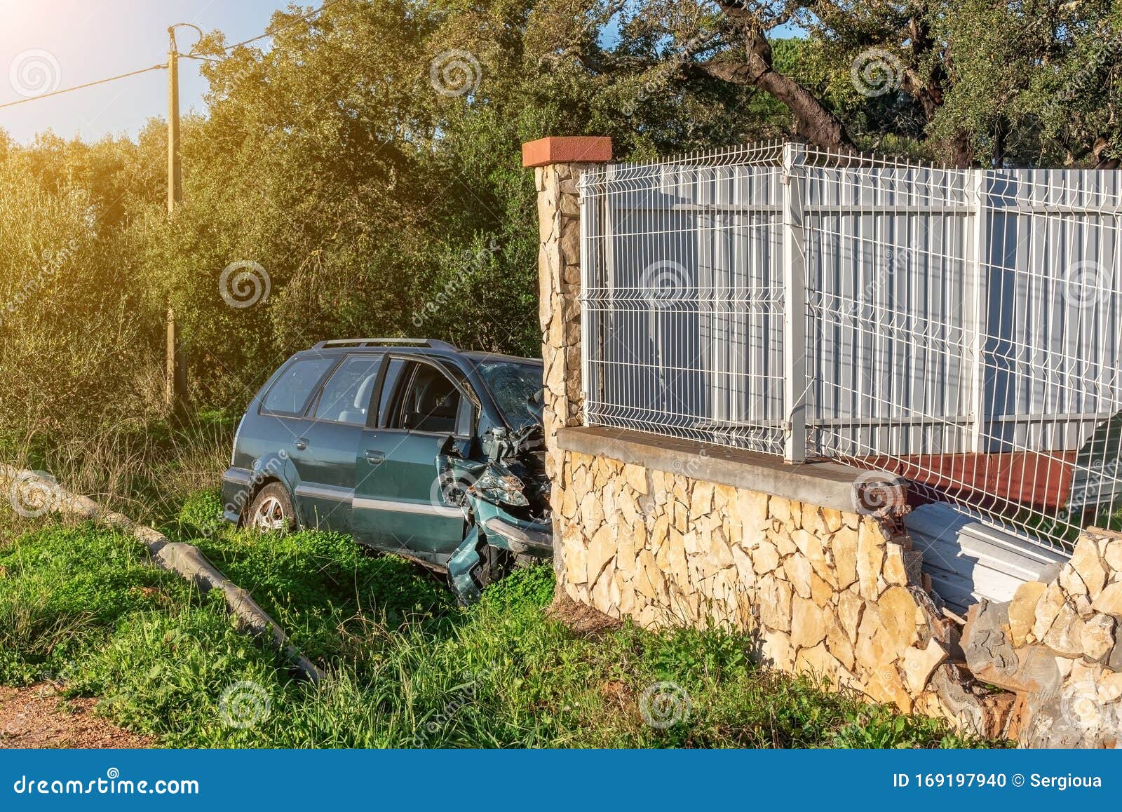 The Car Crashed Into The Wall, Looking After The Crash
