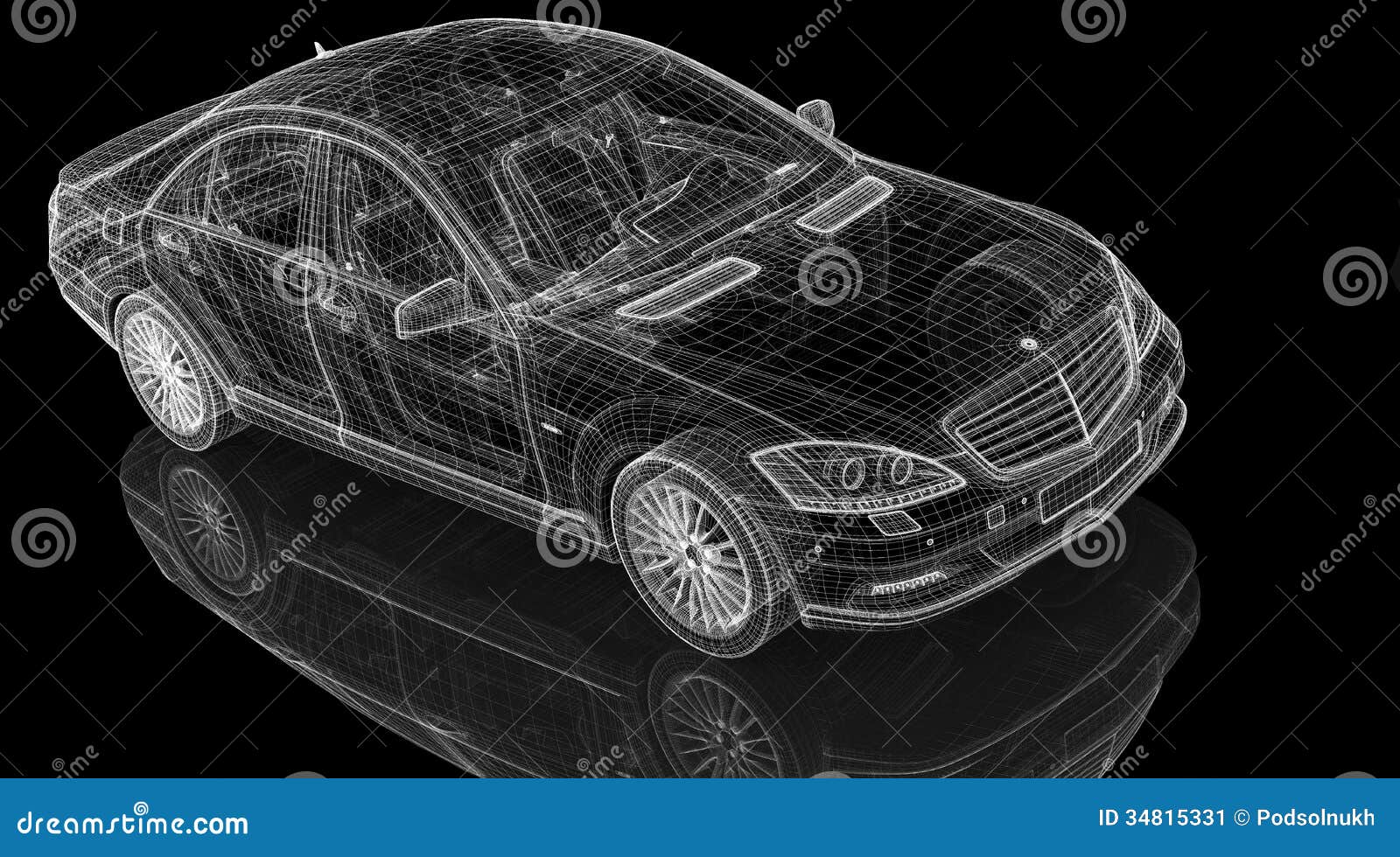 Car 3D model stock illustration. Illustration of presentation - 34815331