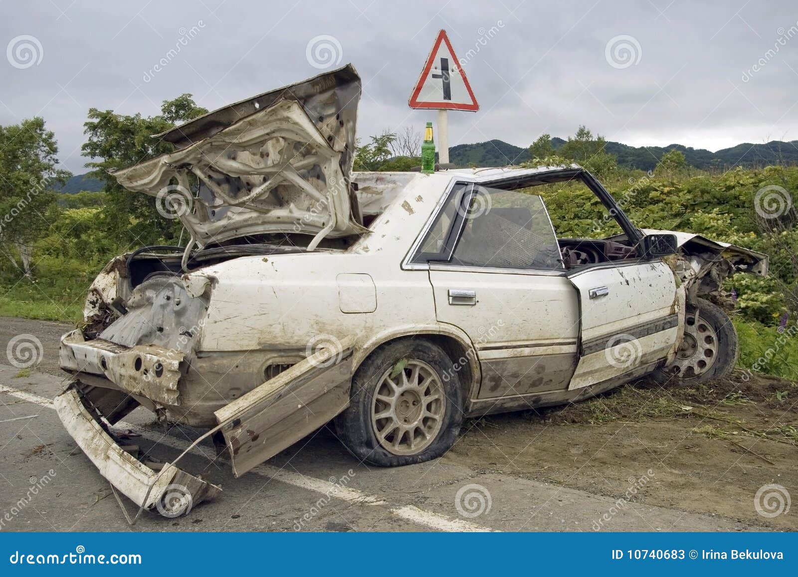 Car damage stock image. Image of bottle, transportation 10740683