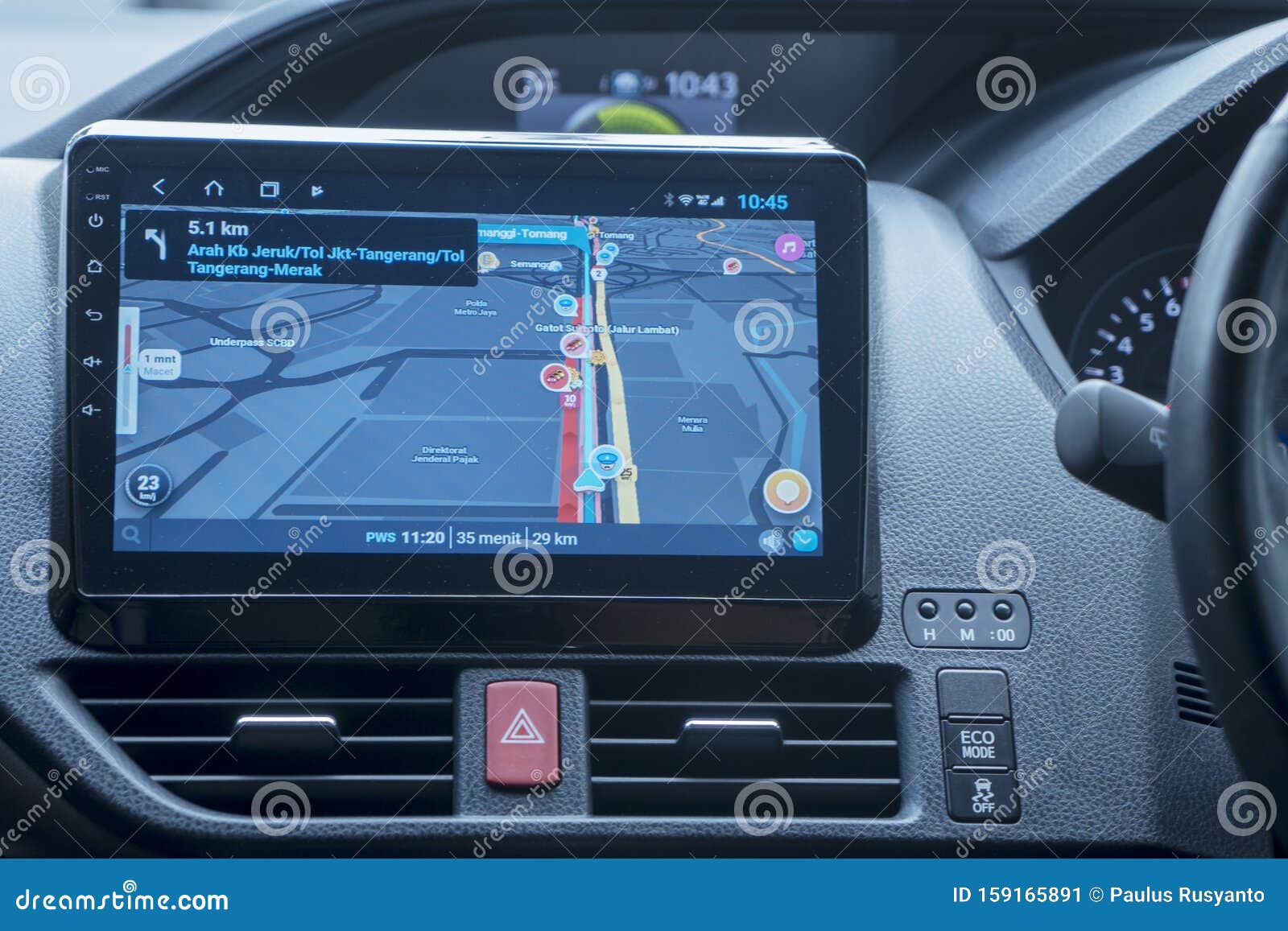 Car Dashboard with GPS Navigation Device Editorial Photo Image of