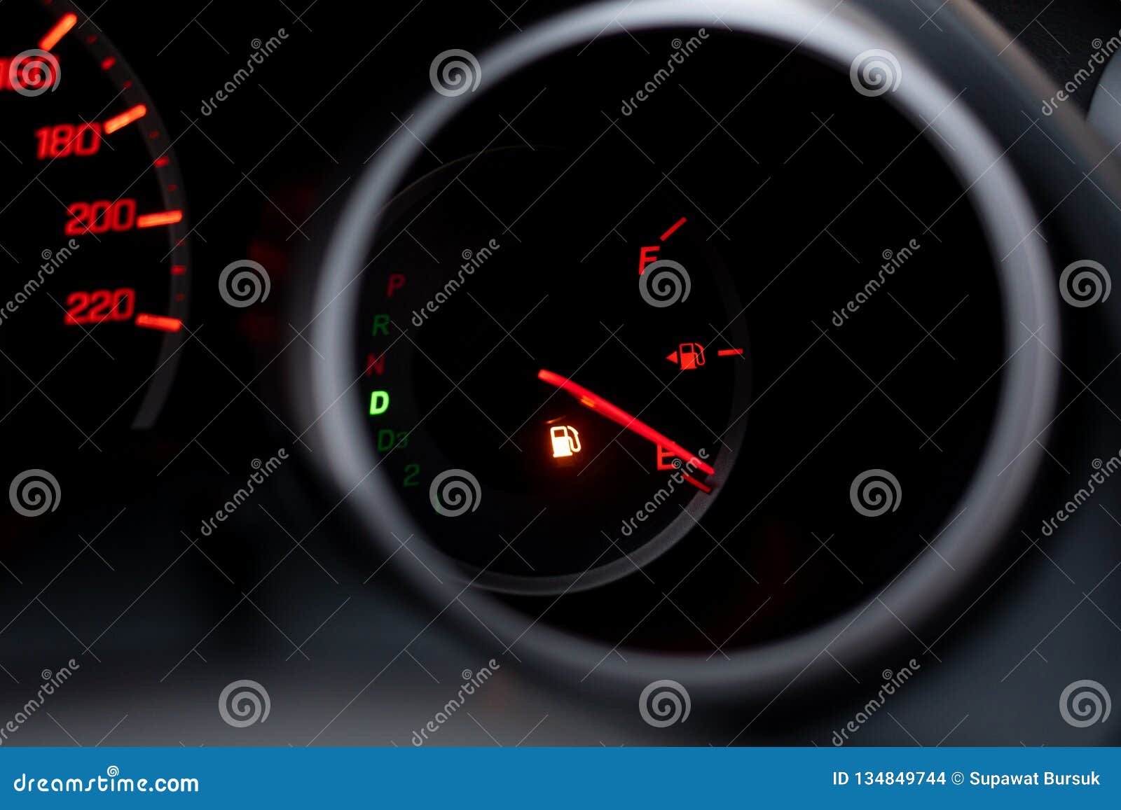 The Car Dashboard Shows The Flue Gas With Red The Oil Warning Light Is Running Out Close Up Image Of Illuminated Car Dashboard Stock Photo Image Of Automobile Panel 134849744