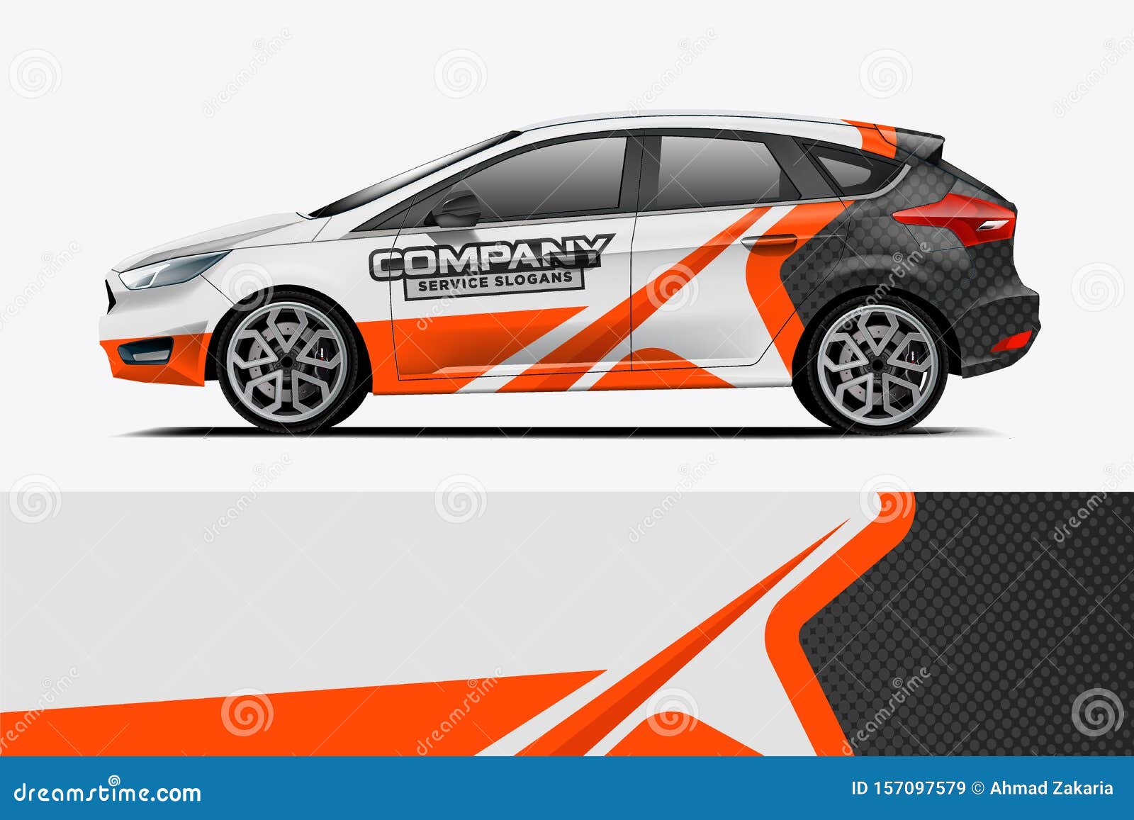 Car Decal Wrap Design Vector Stock Vector Illustration Of Mockup