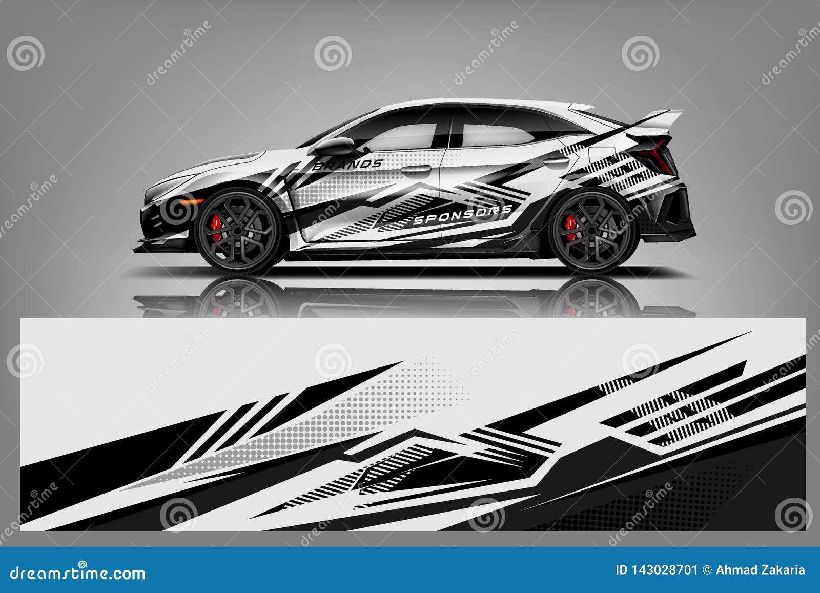 car decal wrap  . graphic abstract stripe racing background kit s for vehicle, race car, rally, adventure and li