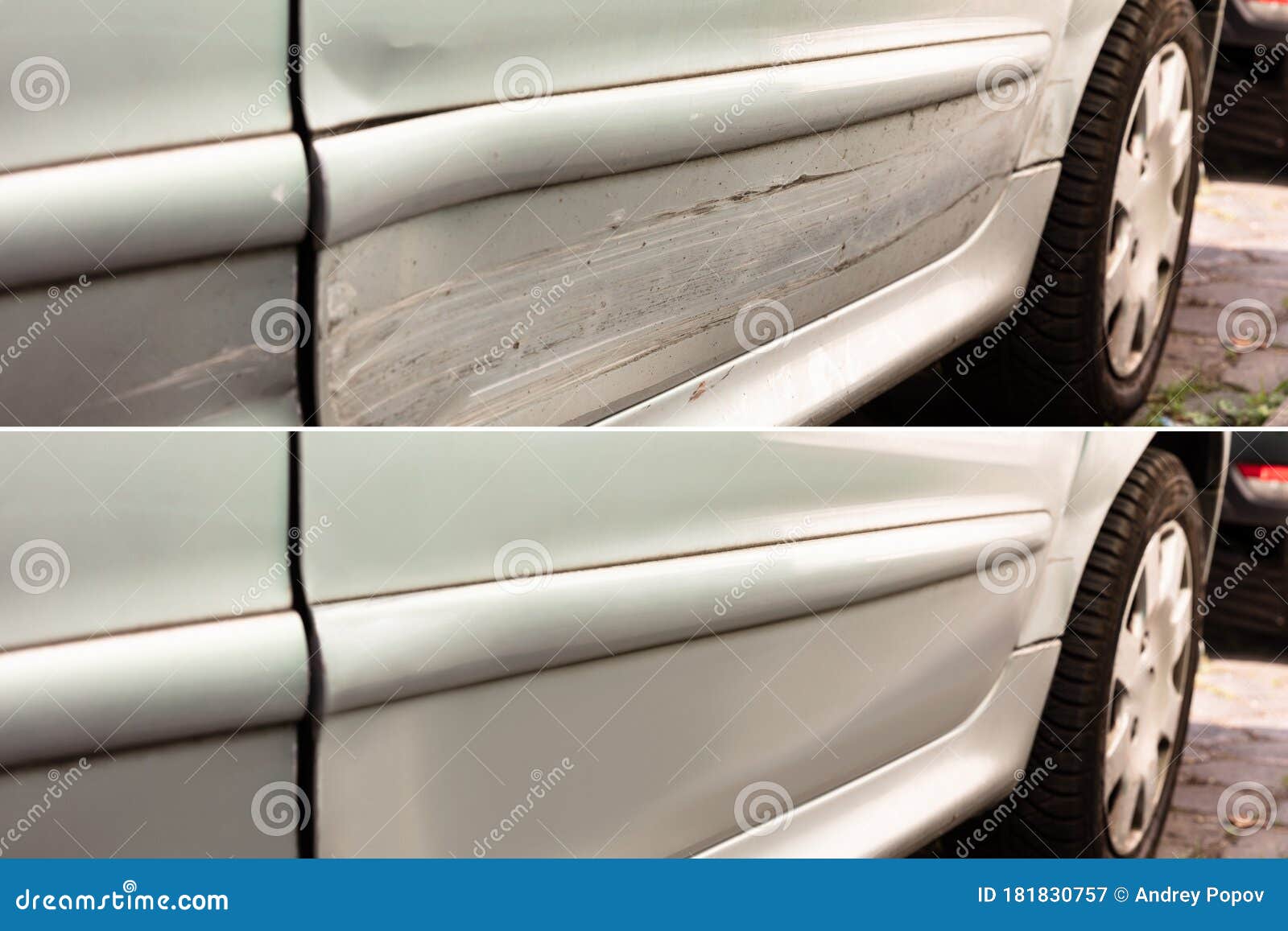 Car Dent Repair before and after Stock Image Image of fender, bender
