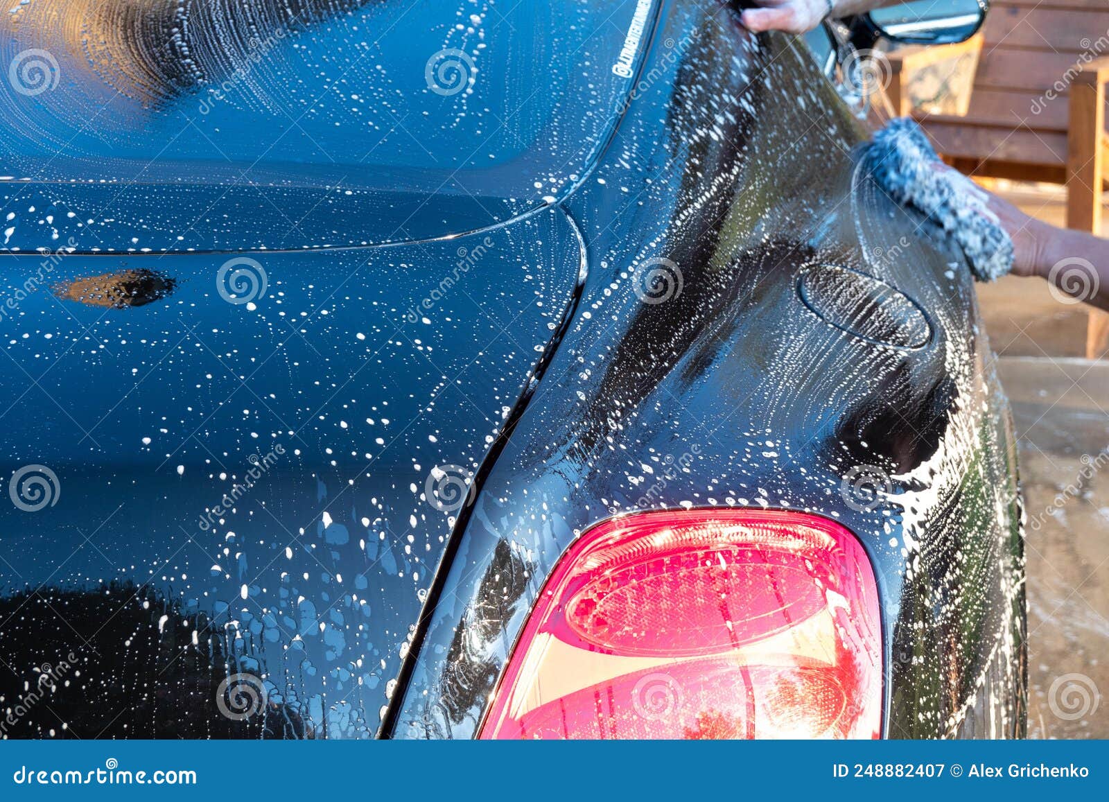 Car Detailer Washing Auto with Soap Stock Image Image of detailer
