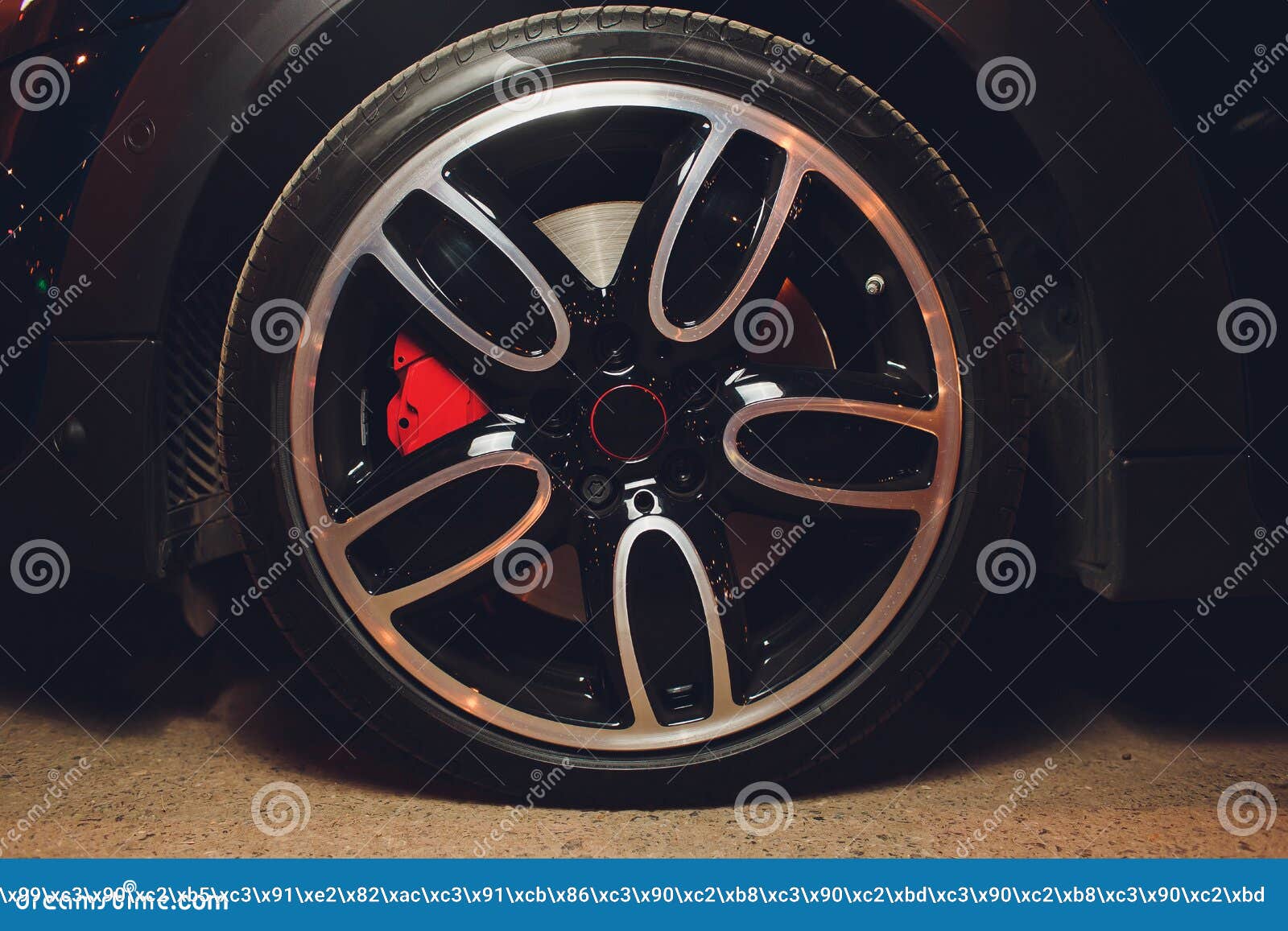 Car Detailing Series Clean Super Car Discbrake. Stock Photo Image